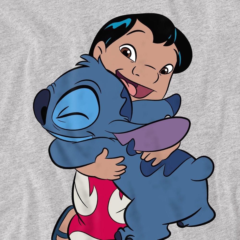 Grey - Disney - Lilo & Stitch 90S Hug Mens T-Shirt Grey - 2
