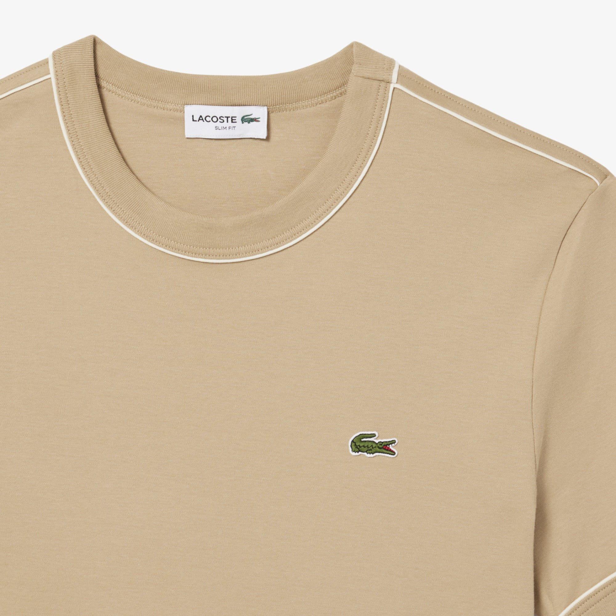 Beige - Lacoste - Slim-Fit Cotton Interlock T-Shirt - 3