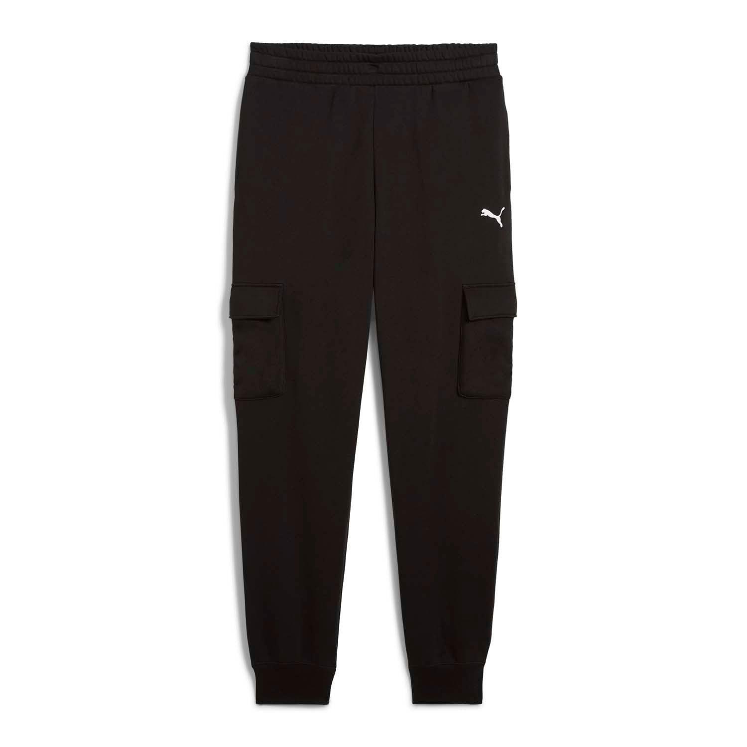 Black - Puma - Small Logo Fleece Cargo Pants - 3