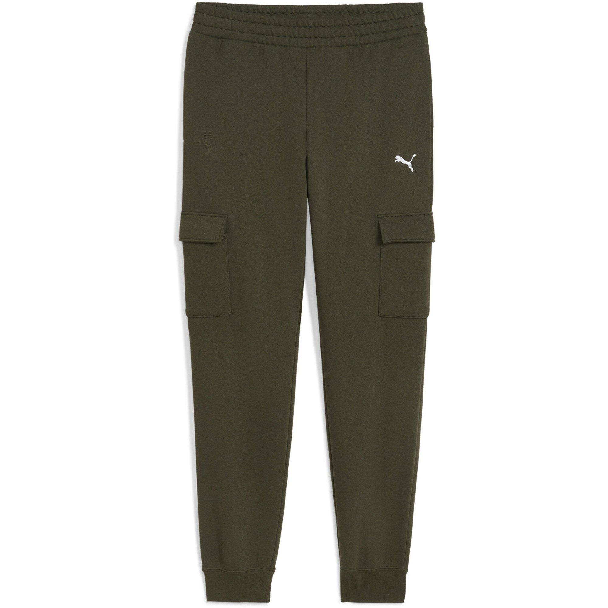 Olive - Puma - Small Logo Fleece Cargo Pants - 1