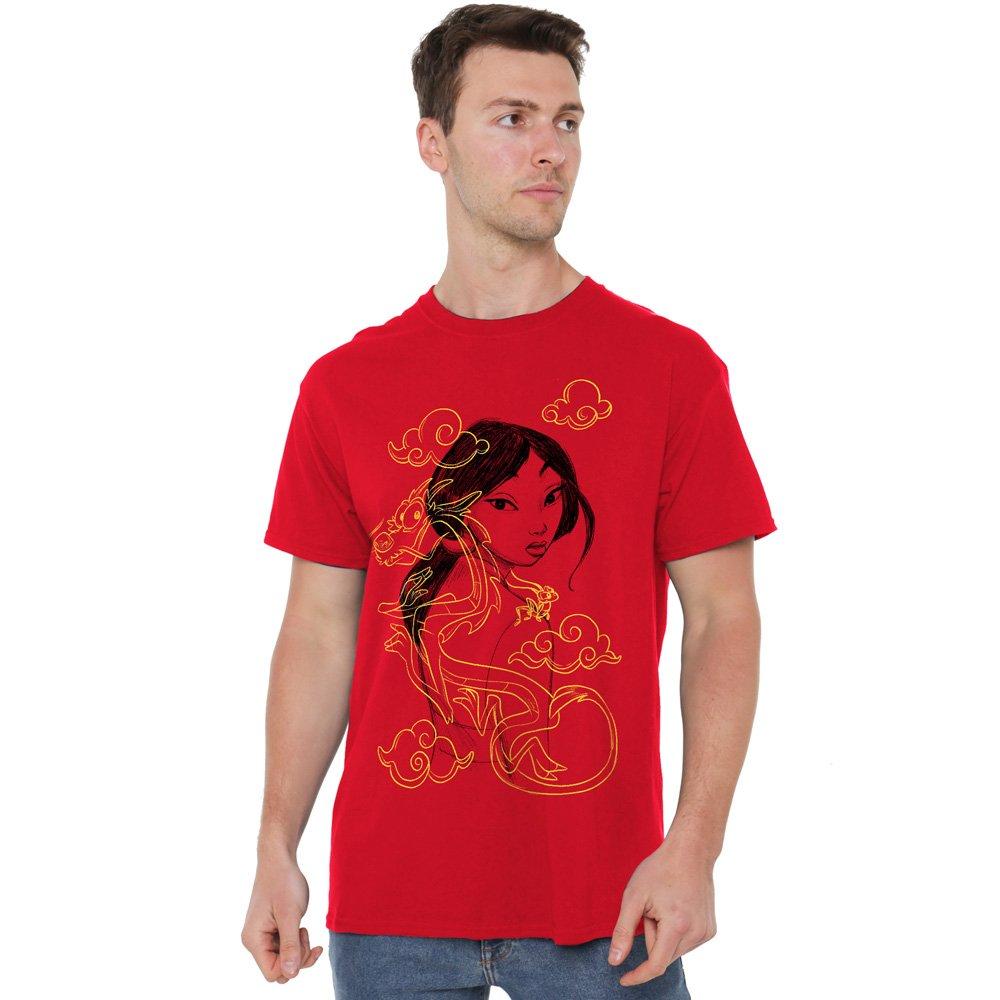 Disney Men's Mulan Mushu Breezy Illustration T-Shirt Red - XL