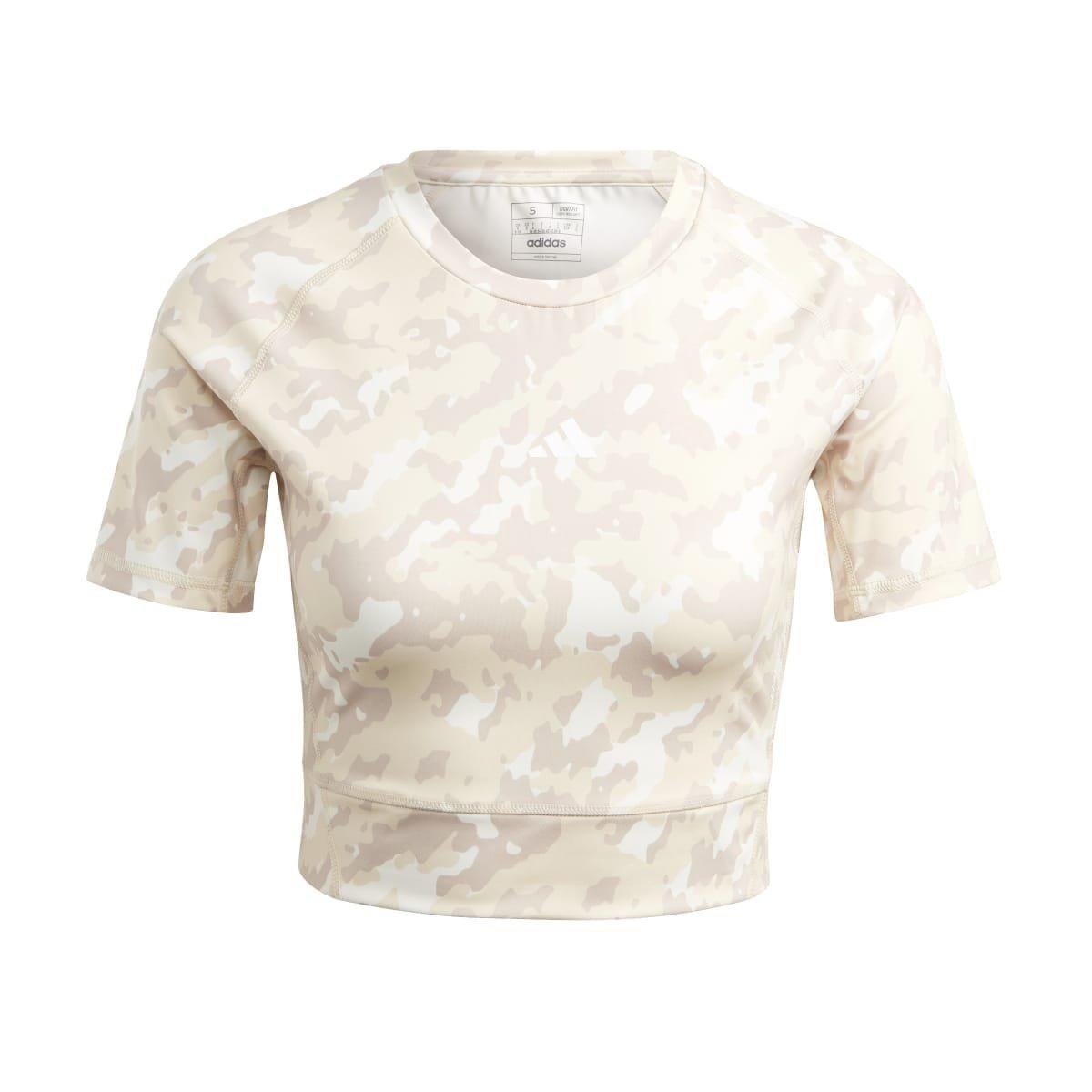 Taupe - adidas - Techfit Camo Print Training T-Shirt - 2