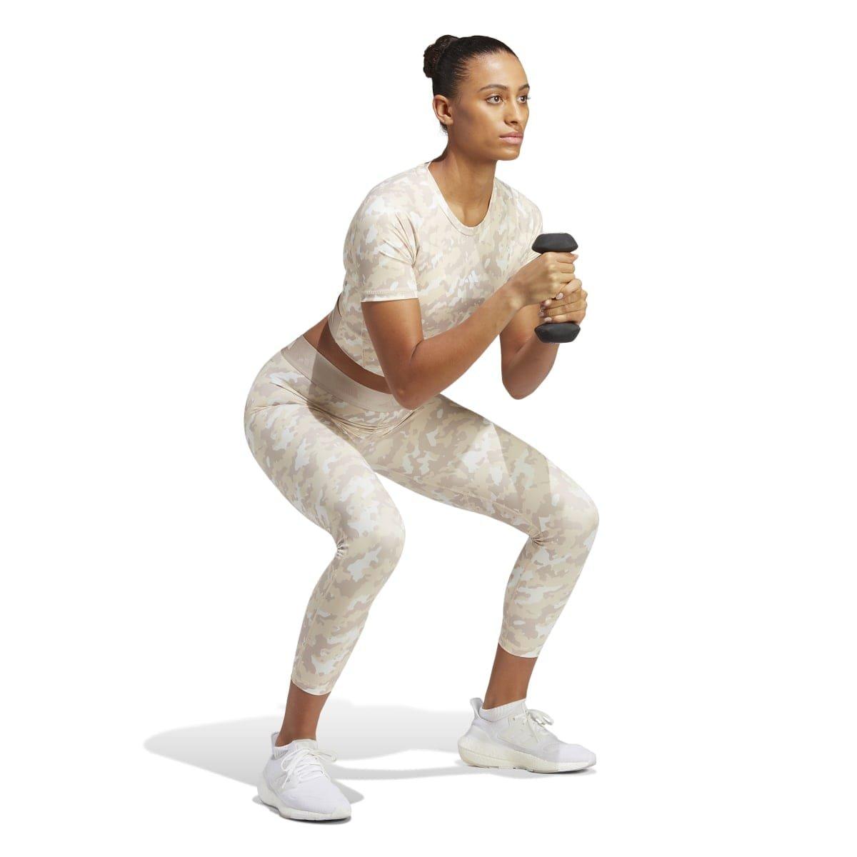 Taupe - adidas - Techfit Camo Print Training T-Shirt - 6