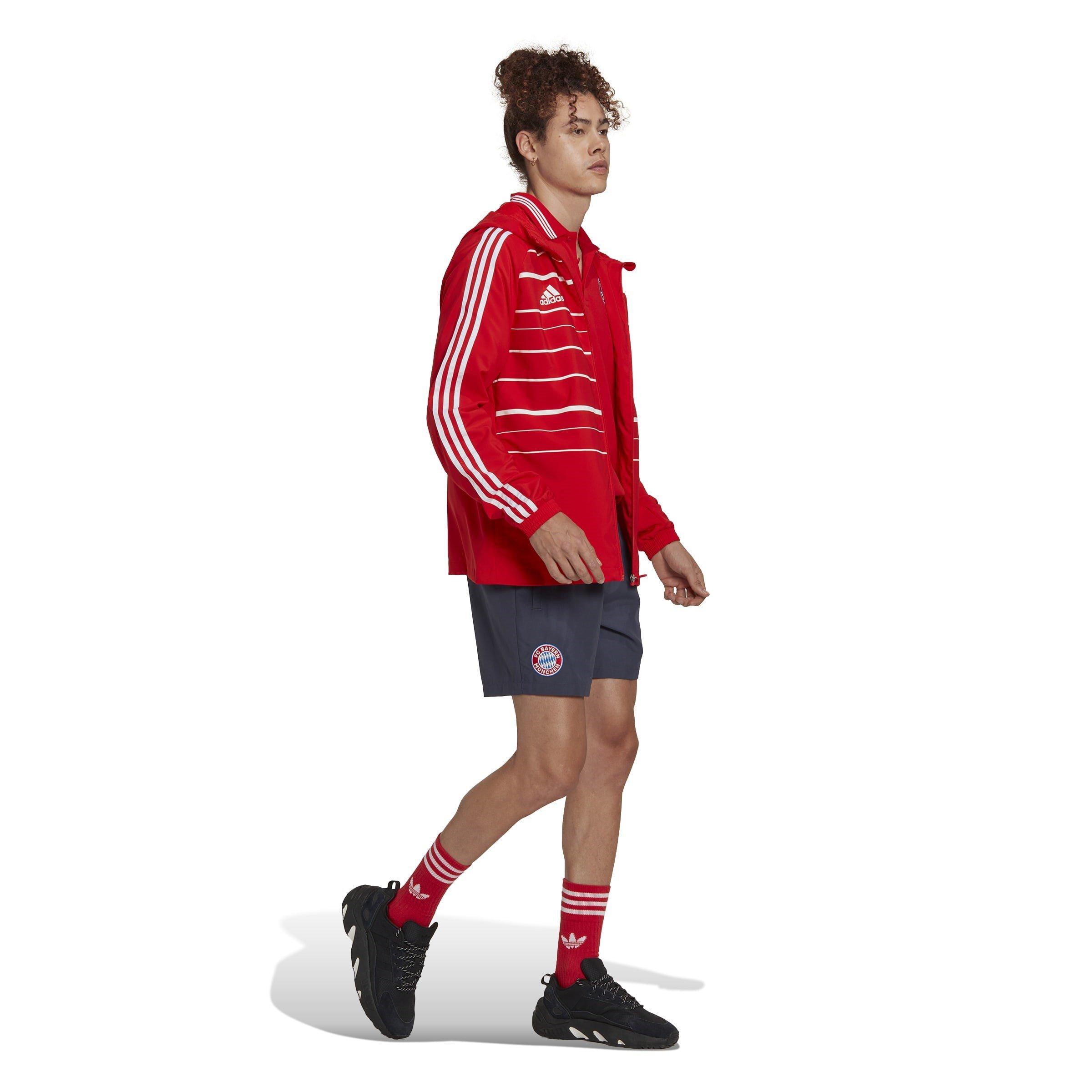 Red - adidas - Men's DNA Windbreaker Bayern Munich 2022-23 Recycled Softshell Jacket - 4