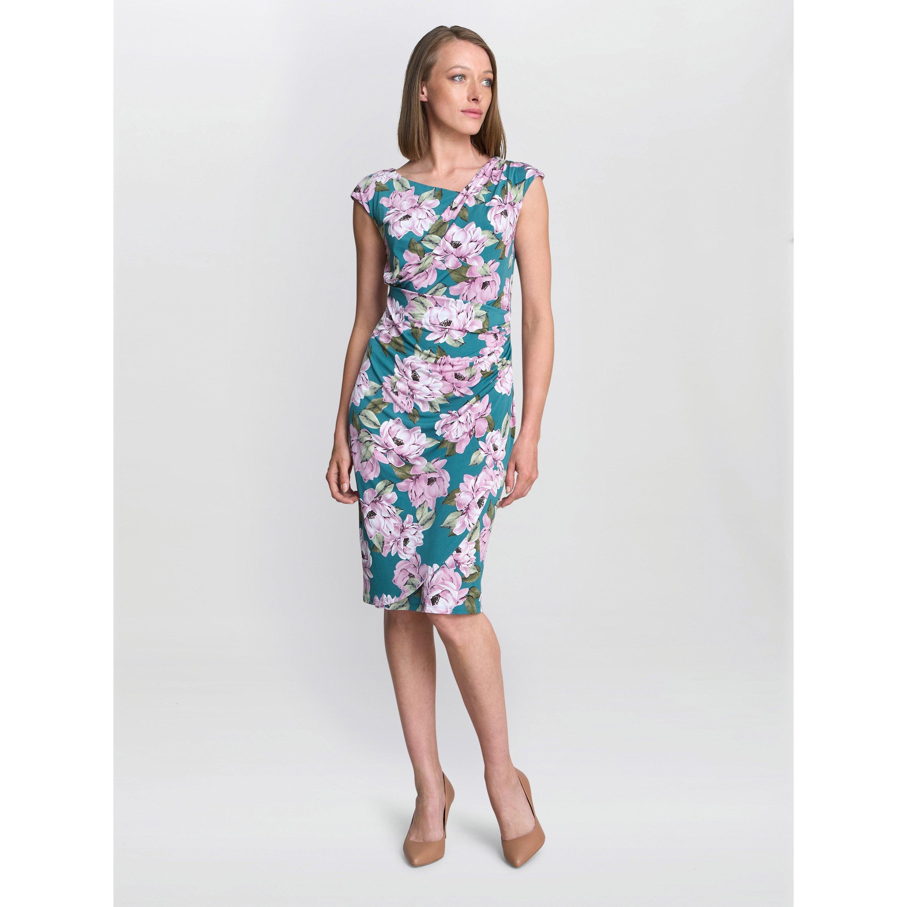 Multi - Gina Bacconi - Women's Martha Floral Print Wrap Dress - 6
