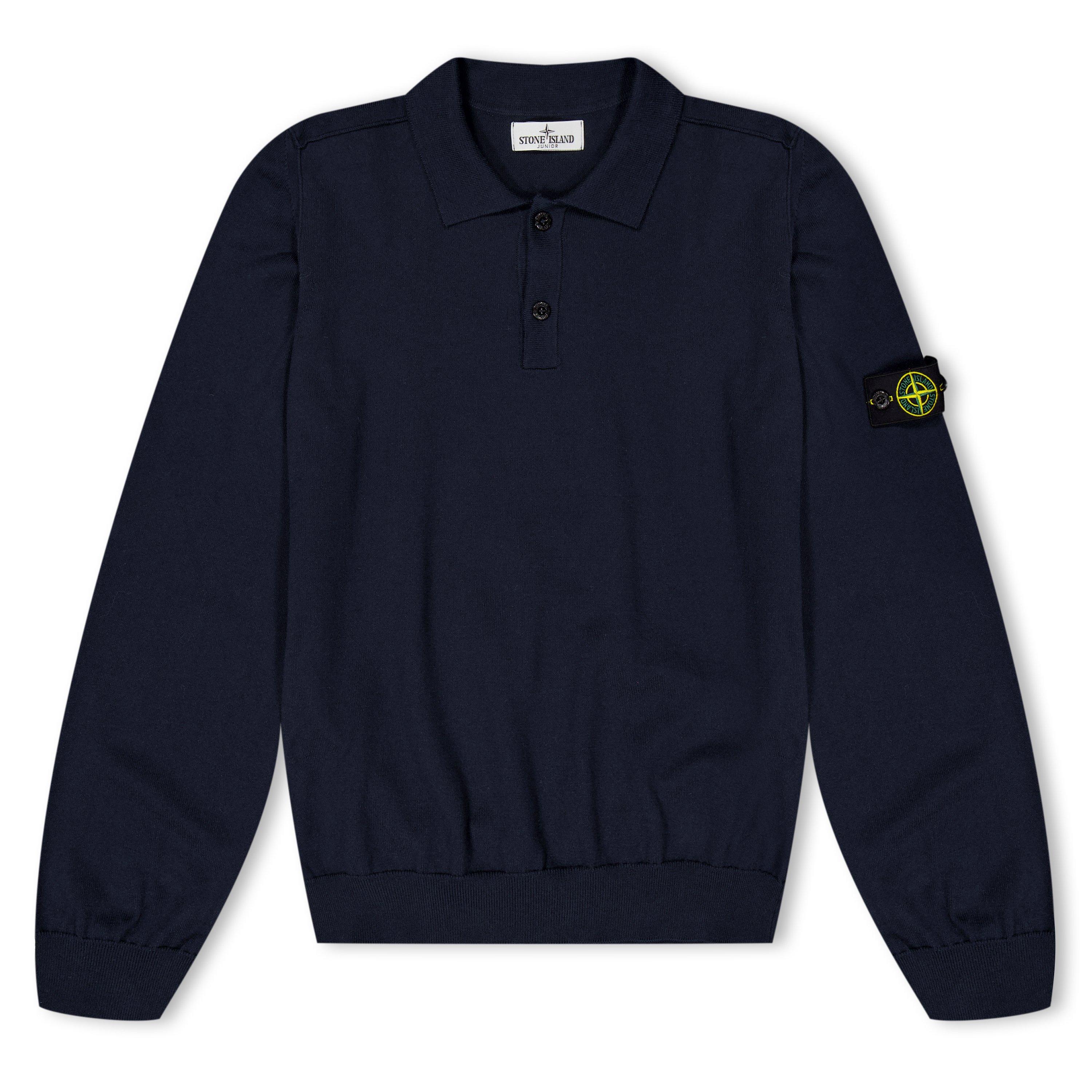Stone Island Boys' Knitted Polo Shirt - Navy V0020 - 8 Years