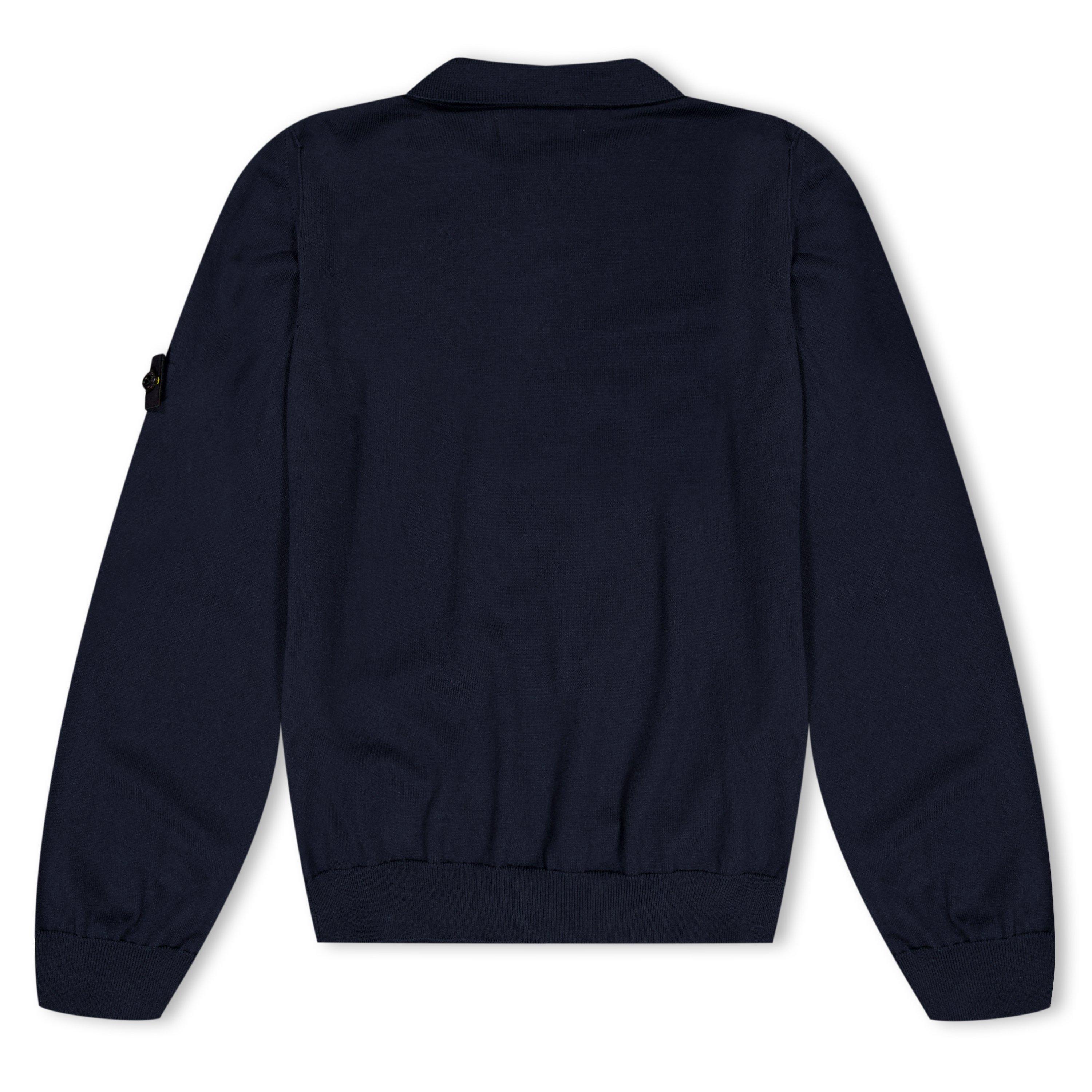 Navy V0020 - Stone Island - Boys' Knitted Polo Shirt - 2
