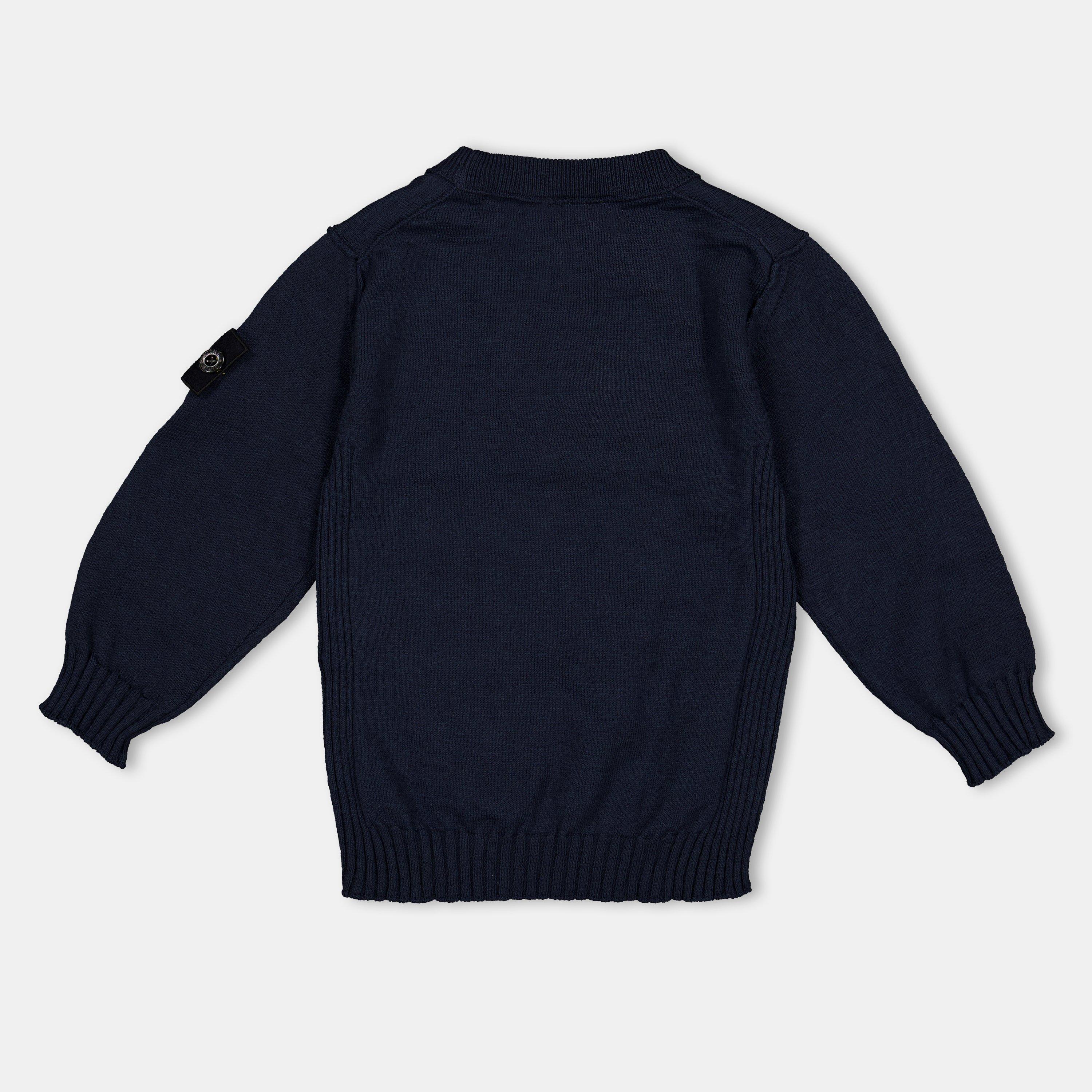 Navy V0020 - Stone Island - Kids' Crew Neck Knitted Top - 2
