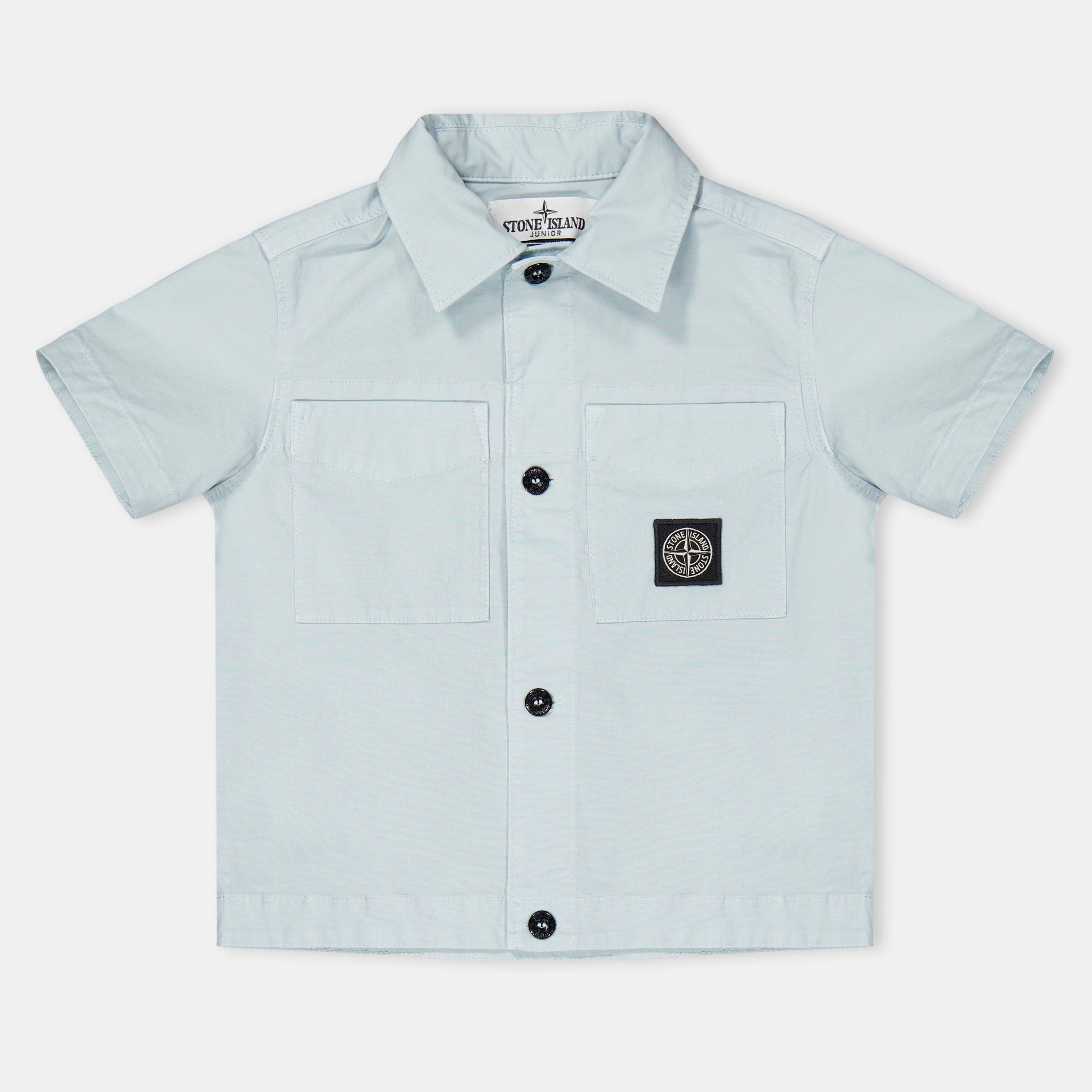 トップス STONE  button down shirt Stone Island Button-Up Short Sleeve Shirt Juniors | Cruise Fashion