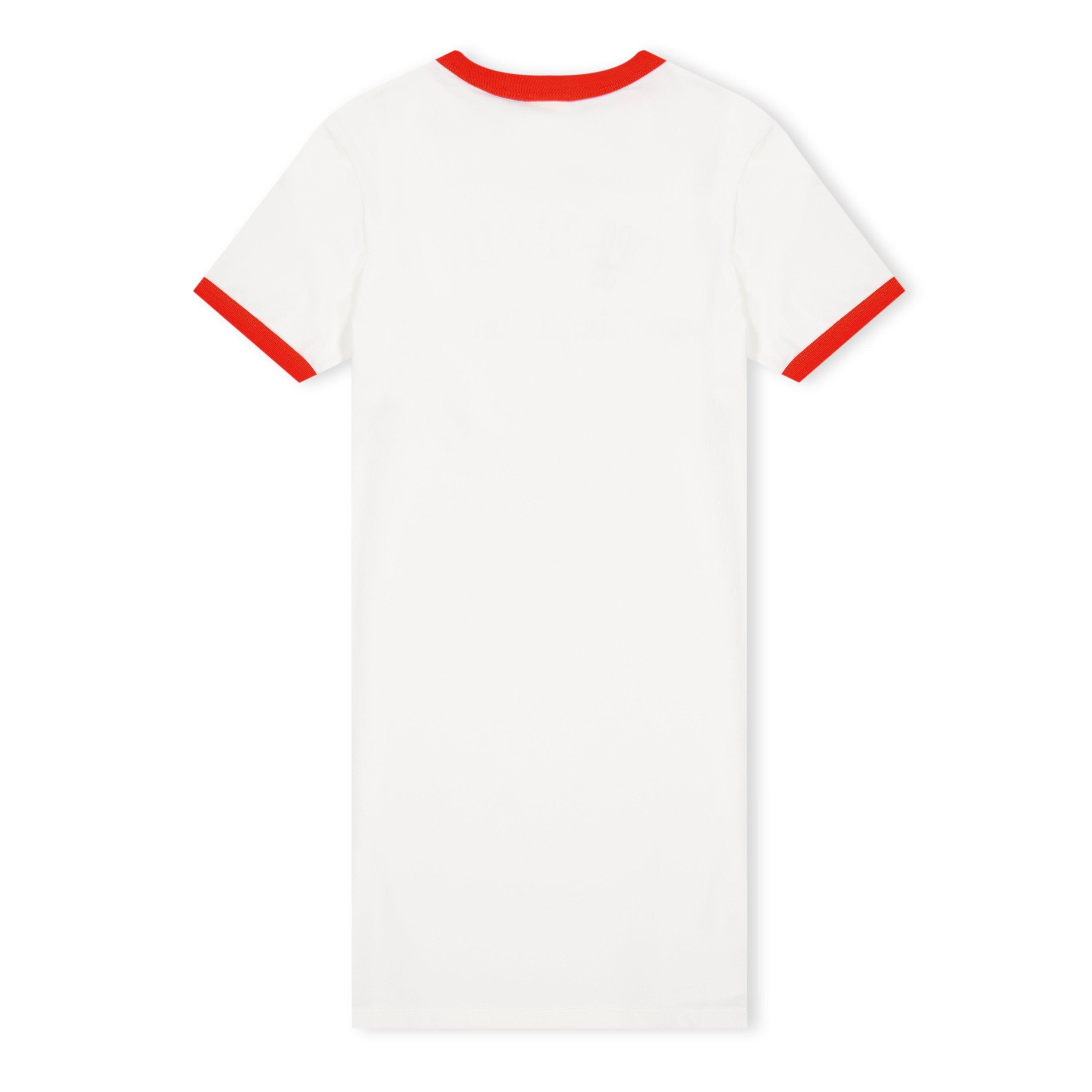 Wht Blk 0110 - Off White - Kids Ringer T Dress, T-Shirt Style - 2