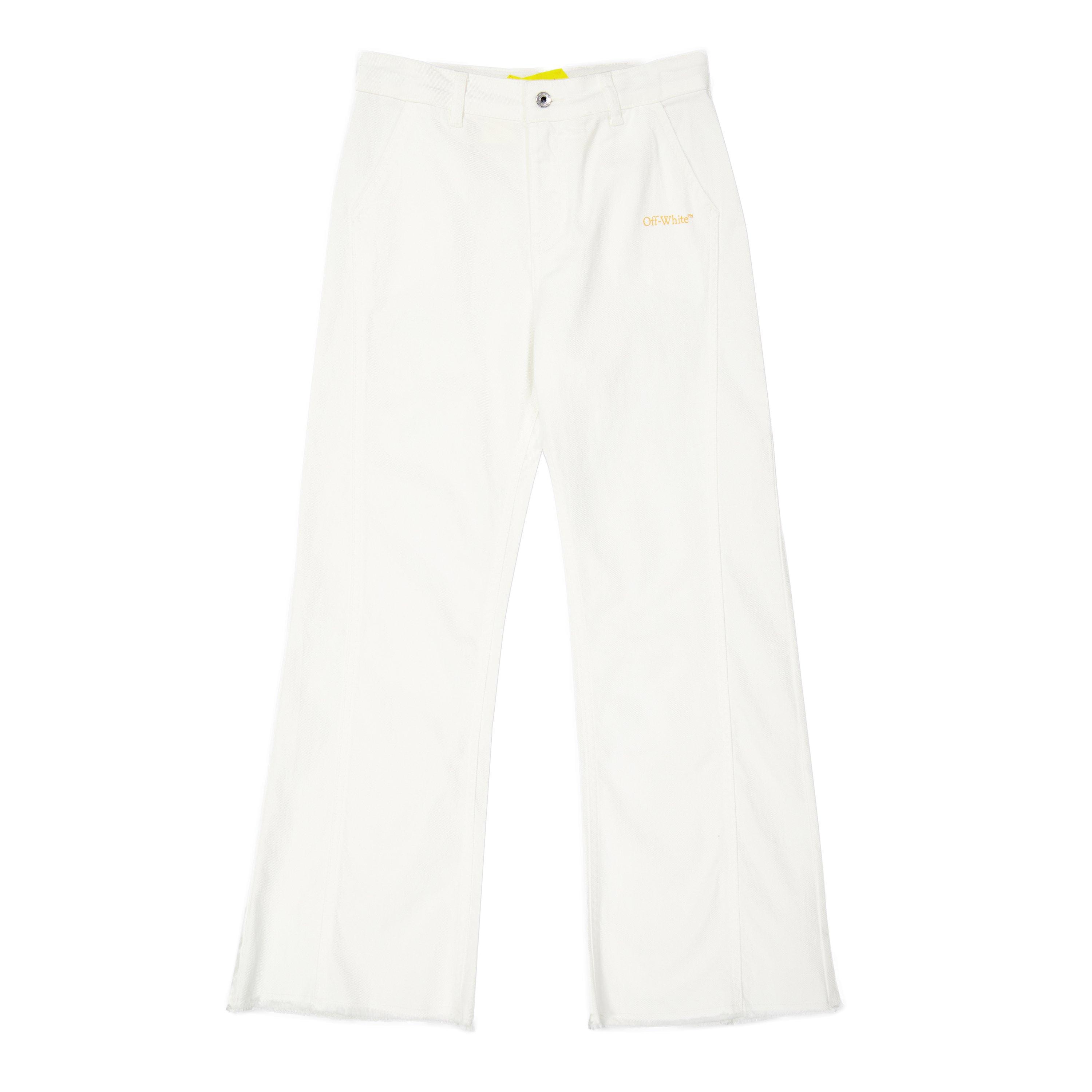 Wht/Yel 0118 - Off White - Kids Wide Leg Jeans, Wide Leg Design - 1
