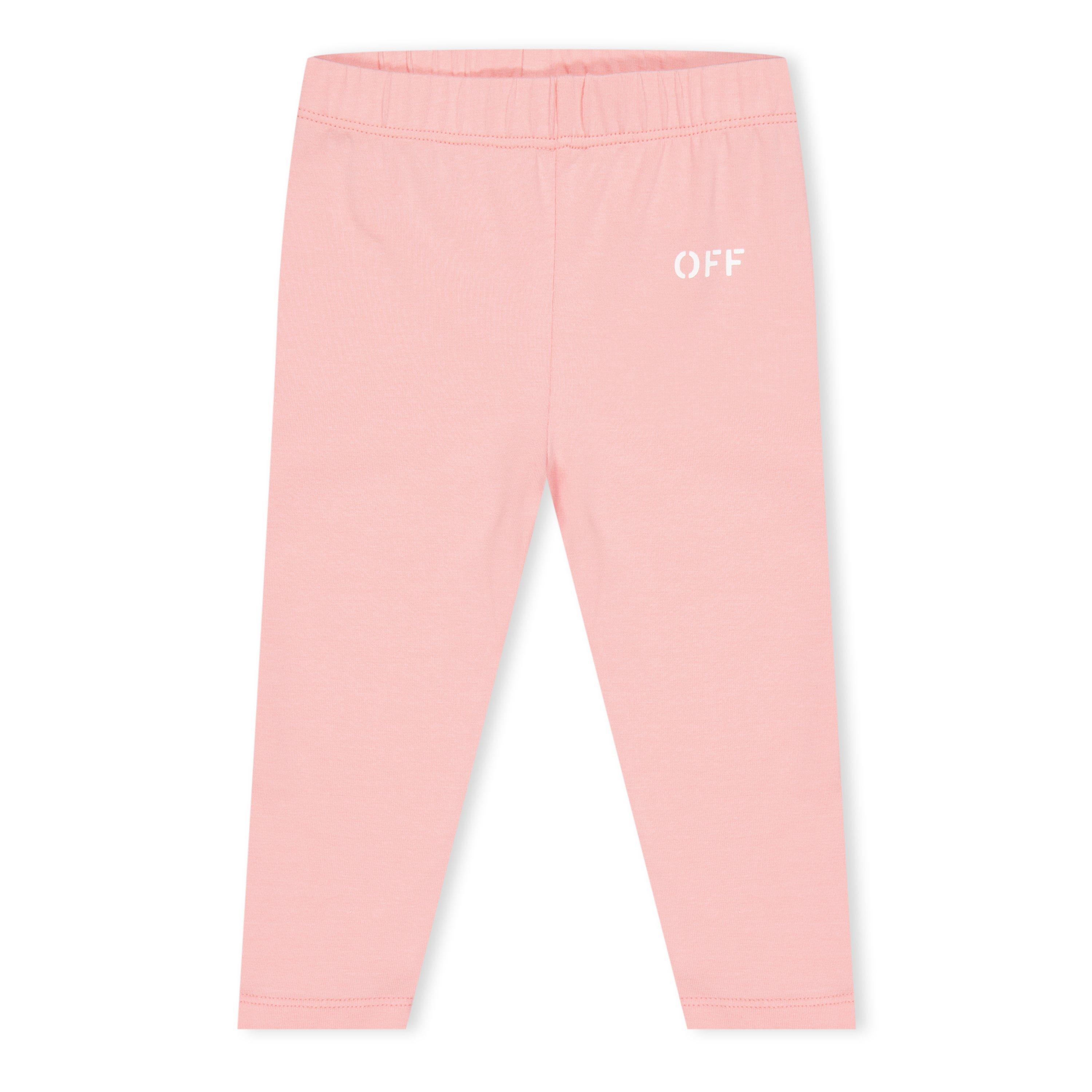 Pink 3001 - Off White - Kids Logo Leggings, Design Leggings - 1