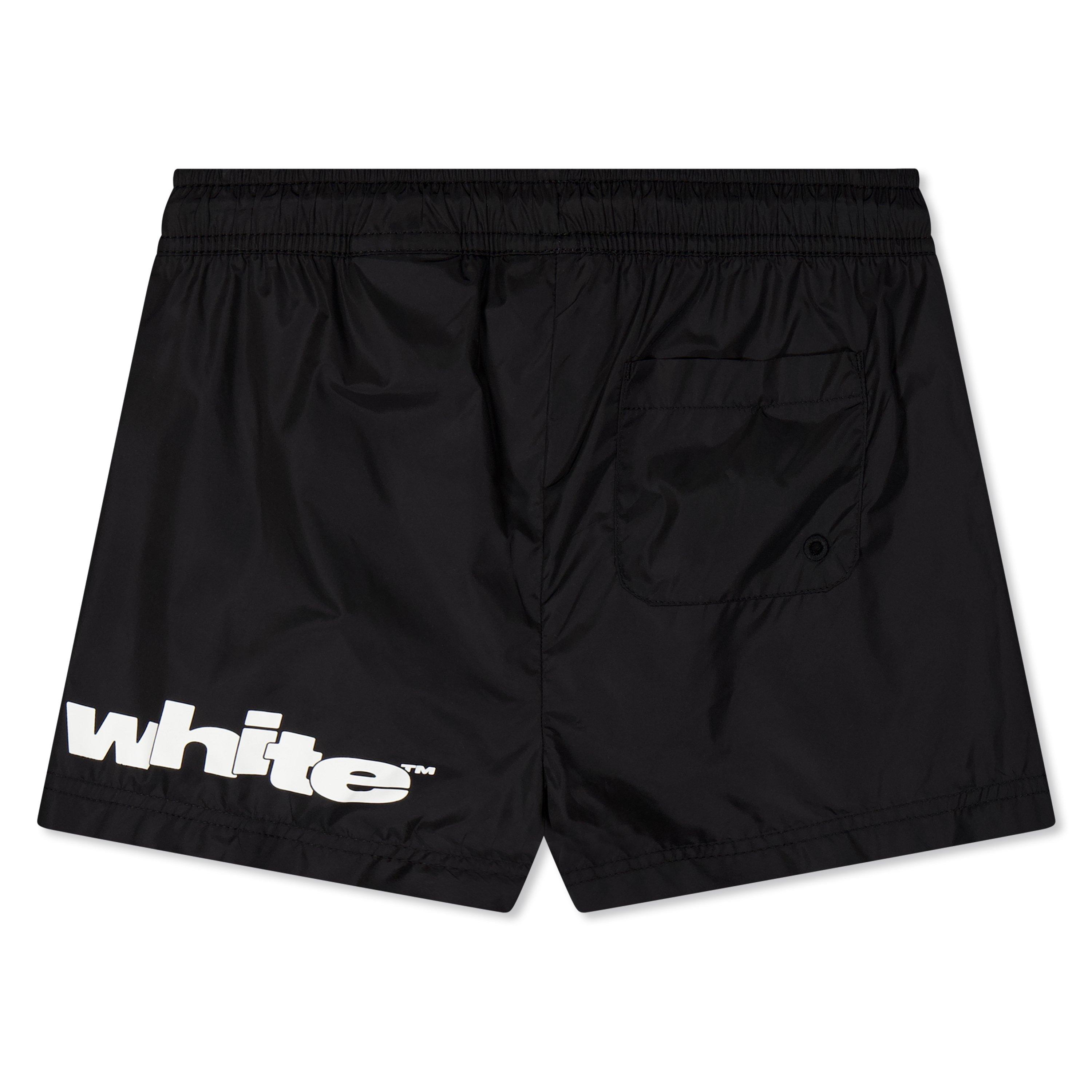 Black 1001 - Off White - Kids Logo Swim Shorts, Iconic Design - 2