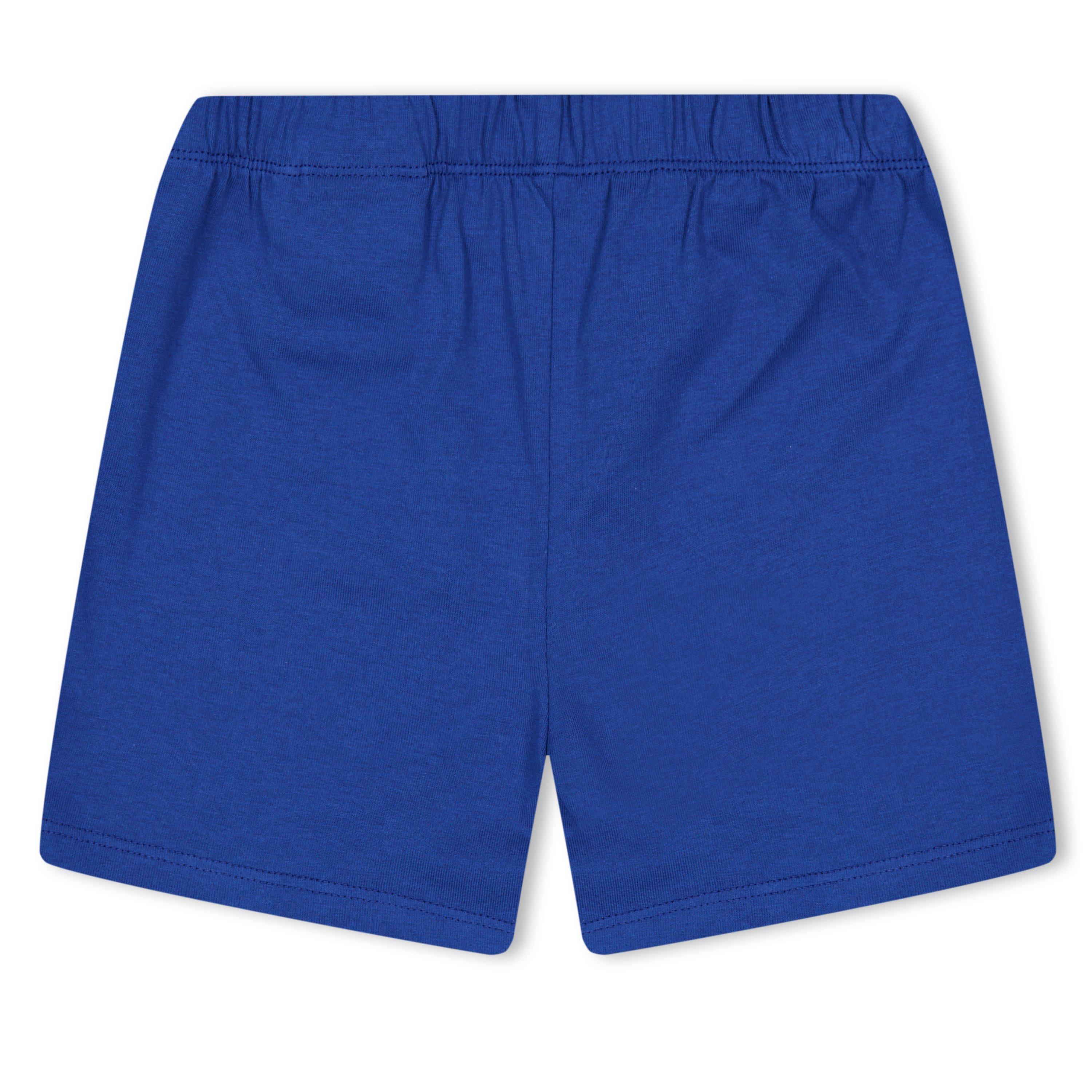 Blue 4501 - Off White - Kids Spray Shorts, Bold Stencilled Design - 2
