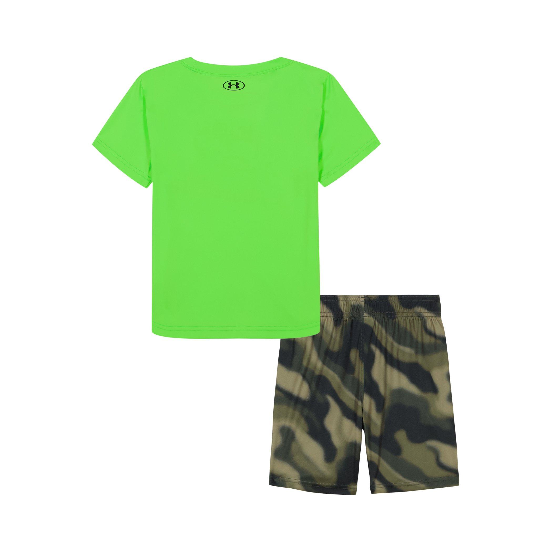 Verde hiperactivo - Under Armour - Kids' Infants T-Shirt and Shorts Set - 2