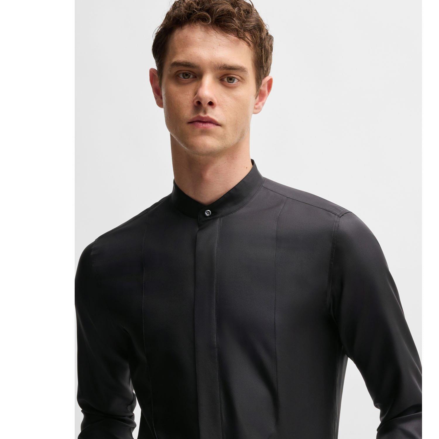 Black - Boss - L-Hays-Party-244 Silk Shirt - 3