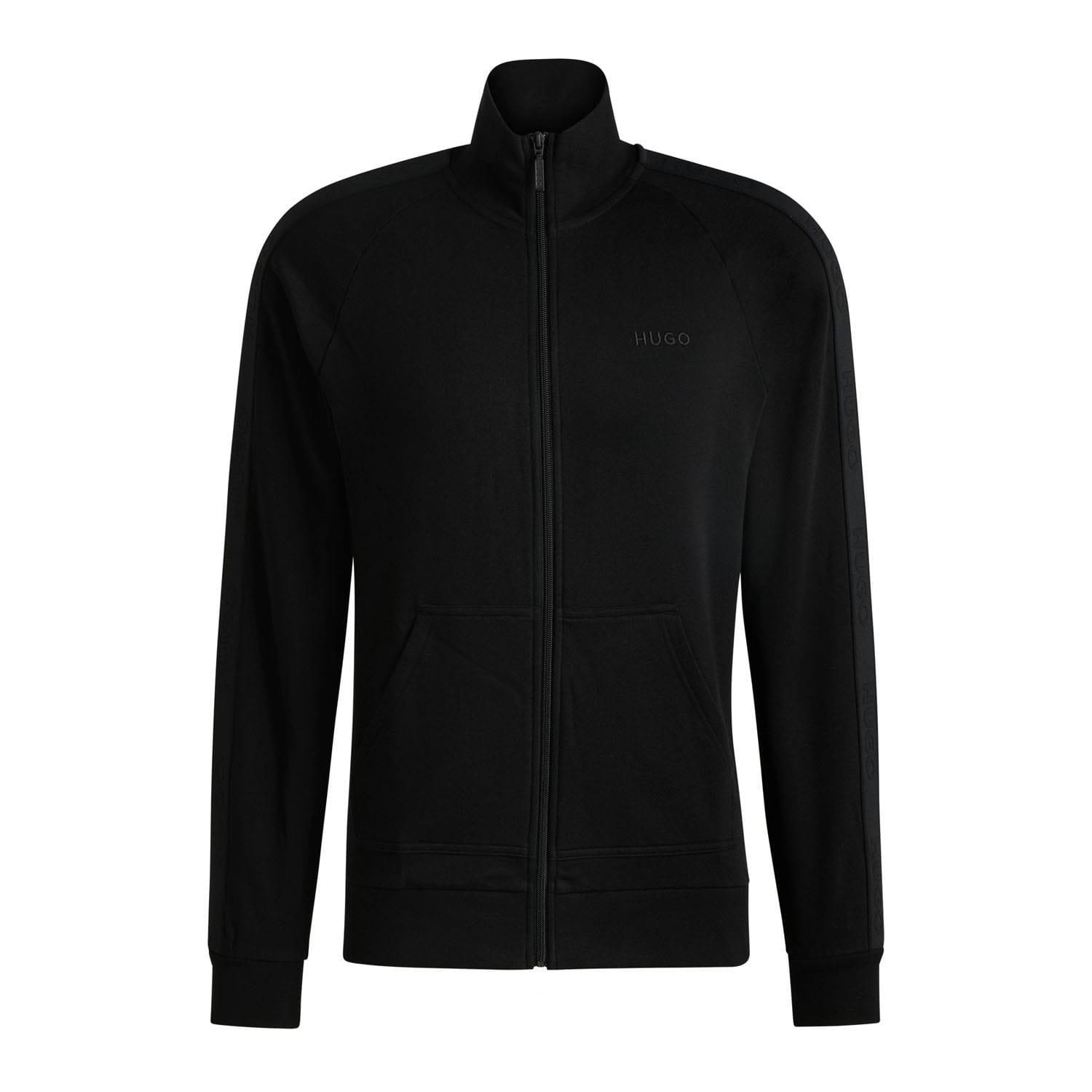 Black - Hugo - Tonal Logo Zip-Up Jacket - 5