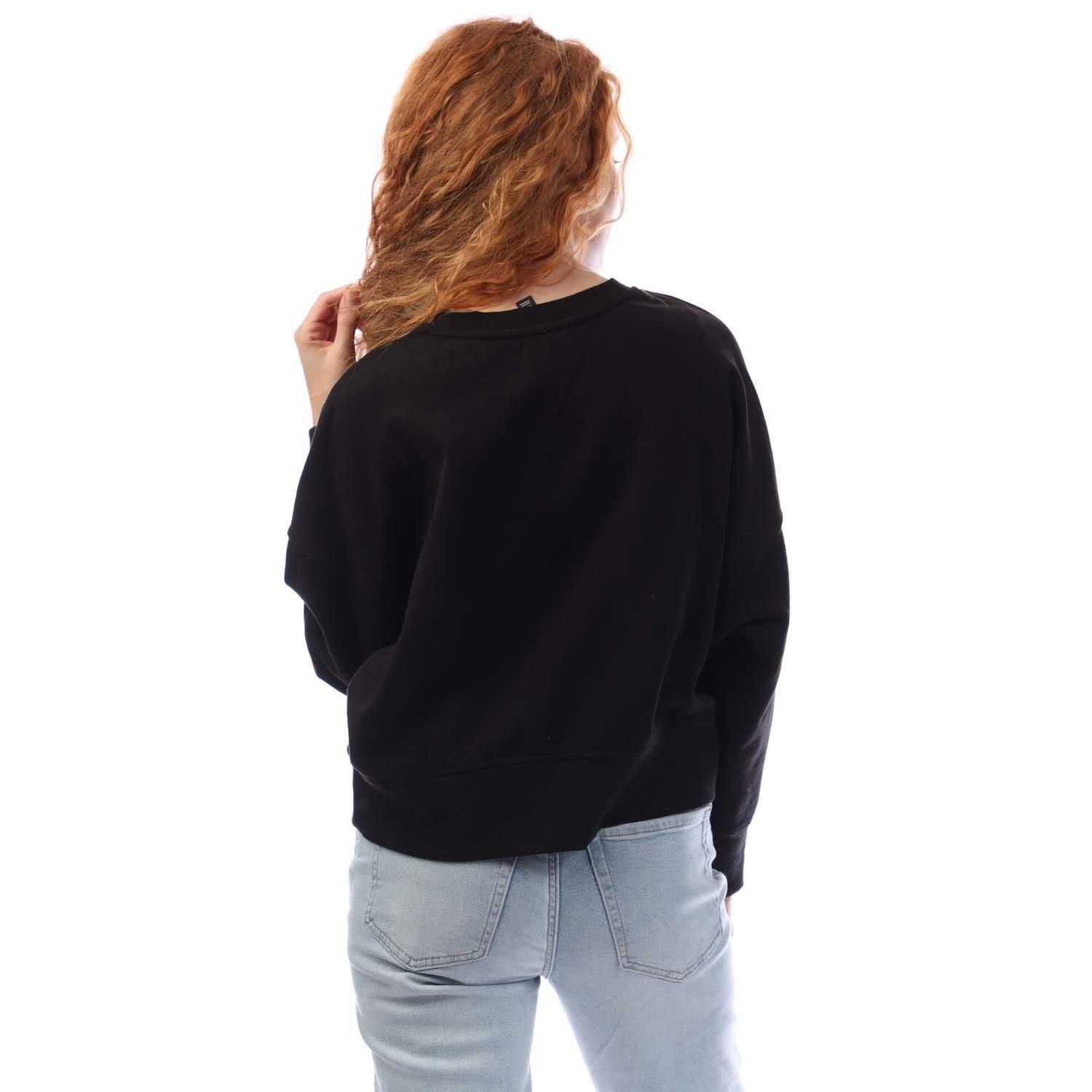 Black - DKNY - Rhinestone Crosswalk Crew Sweatshirt - 3