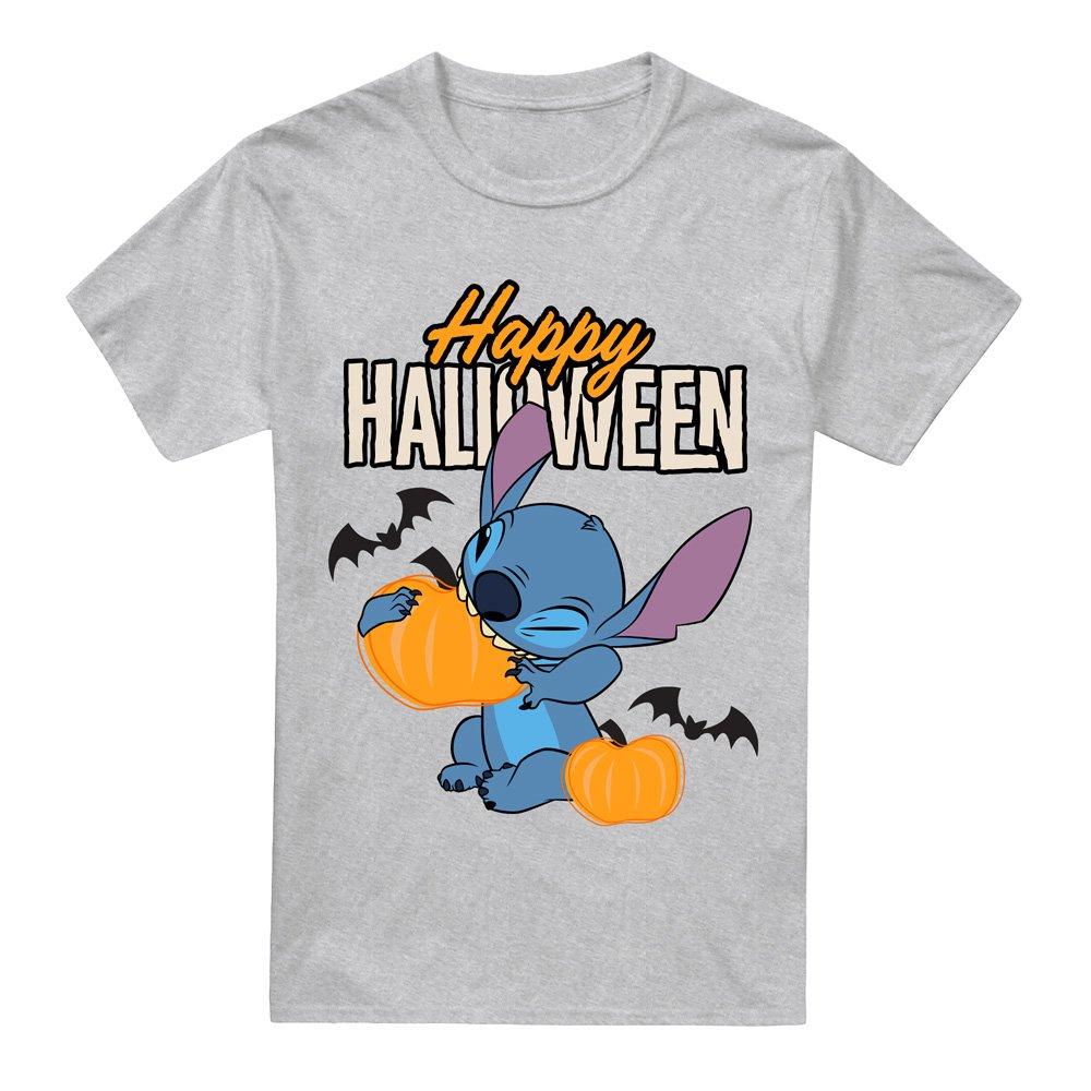 Grey - Disney - Lilo & Stitch Happy Halloween Mens T-Shirt Grey - 4