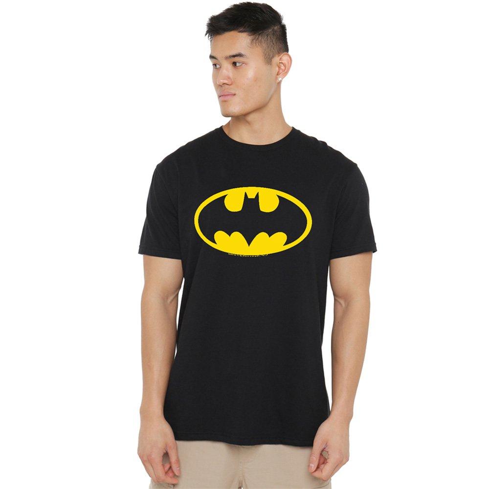 Black - Batman - Batman Logo Cotton Mens T-Shirt Black - 1
