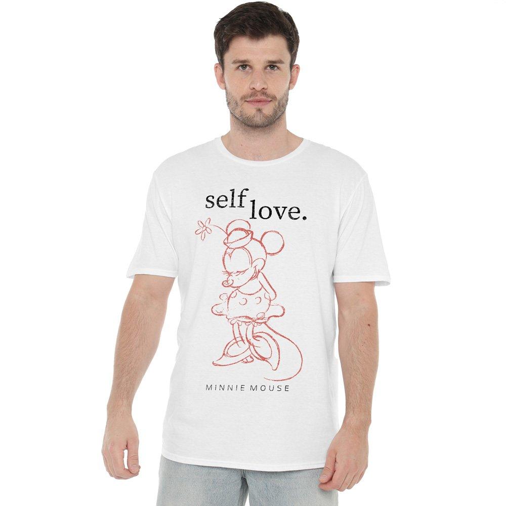 Minnie Mouse Men's Self Love Valentines Day T-Shirt Whi - White - M