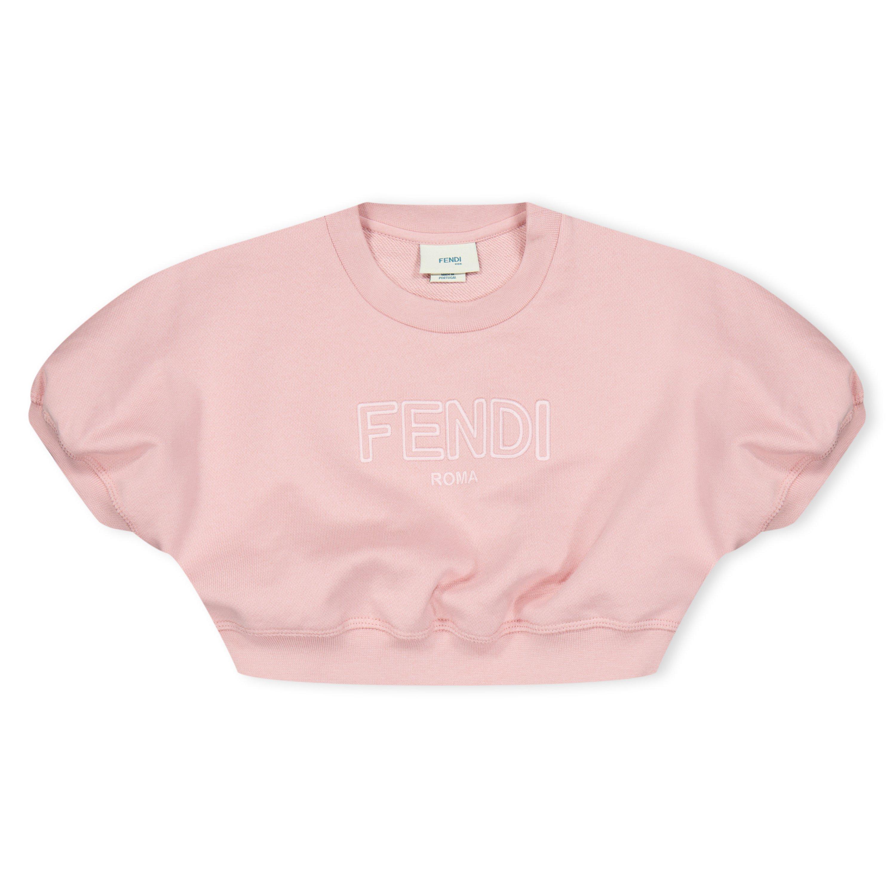 Rose F1QYD - Fendi - Cropped Logo Sweatshirt Juniors - 1
