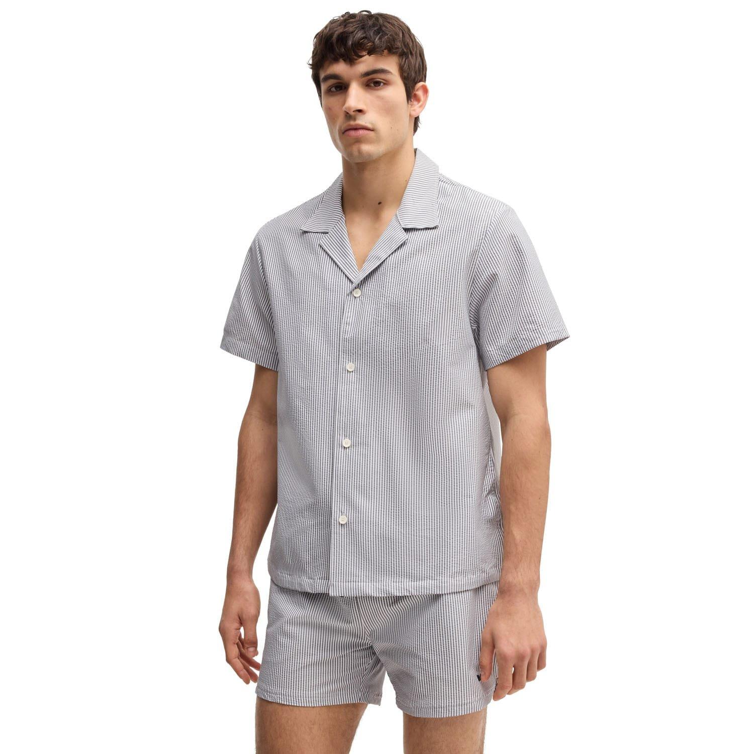 Navy - Boss - Velvetfish Beach Shirt - 1