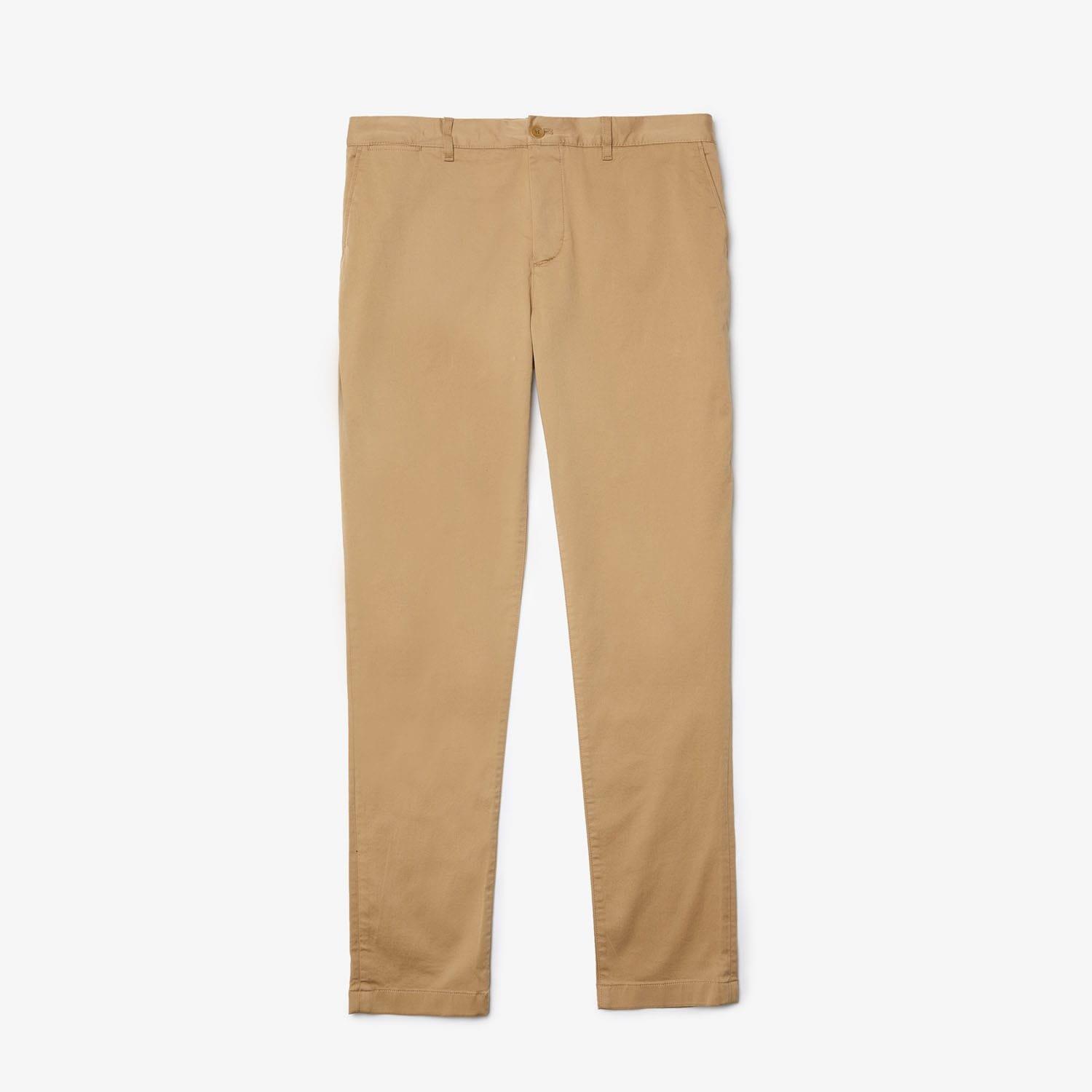 Beige - Lacoste - Slim Fit Stretch Cotton Chinos - 3