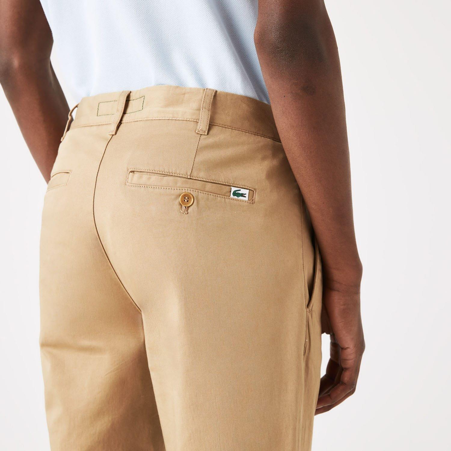 Beige - Lacoste - Slim Fit Stretch Cotton Chinos - 4