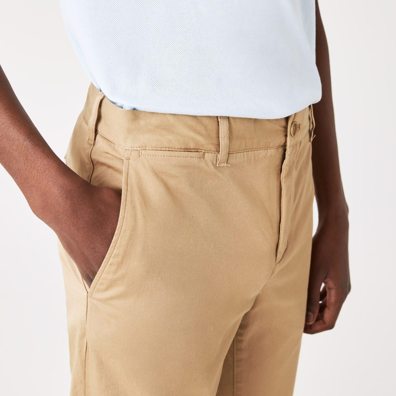 Beige - Lacoste - Slim Fit Stretch Cotton Chinos - 5