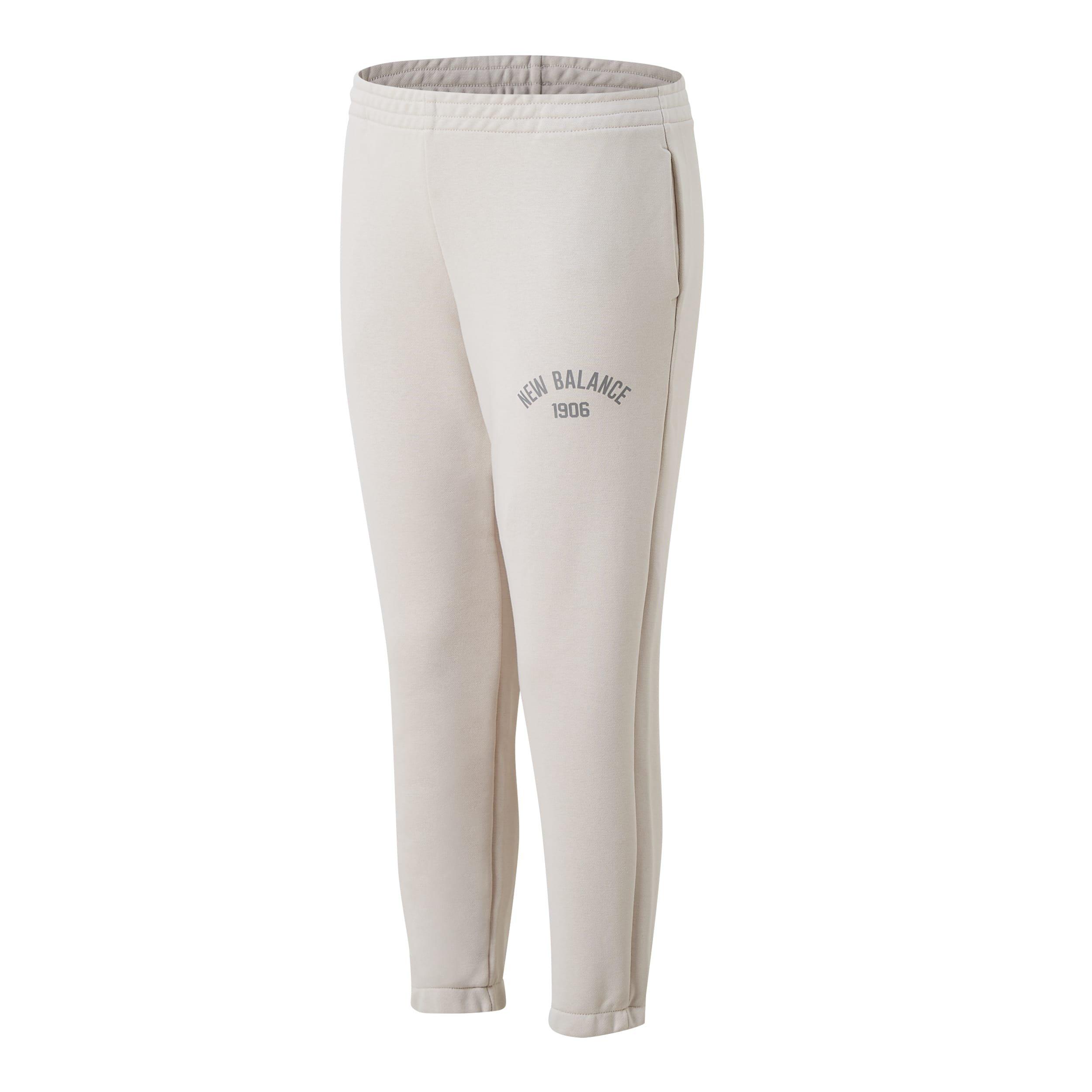 White - New Balance - Essentials Varsity Fleece Pants - 1