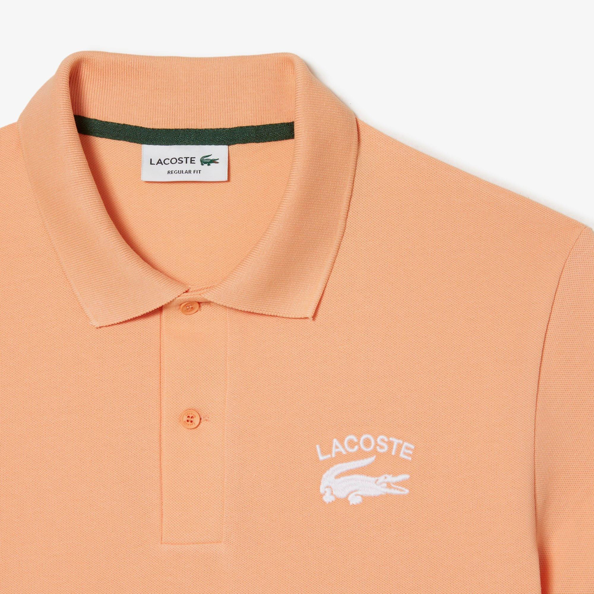 Peach - Lacoste - Regular Fit Branded Stretch Cotton Polo Shirt - 2
