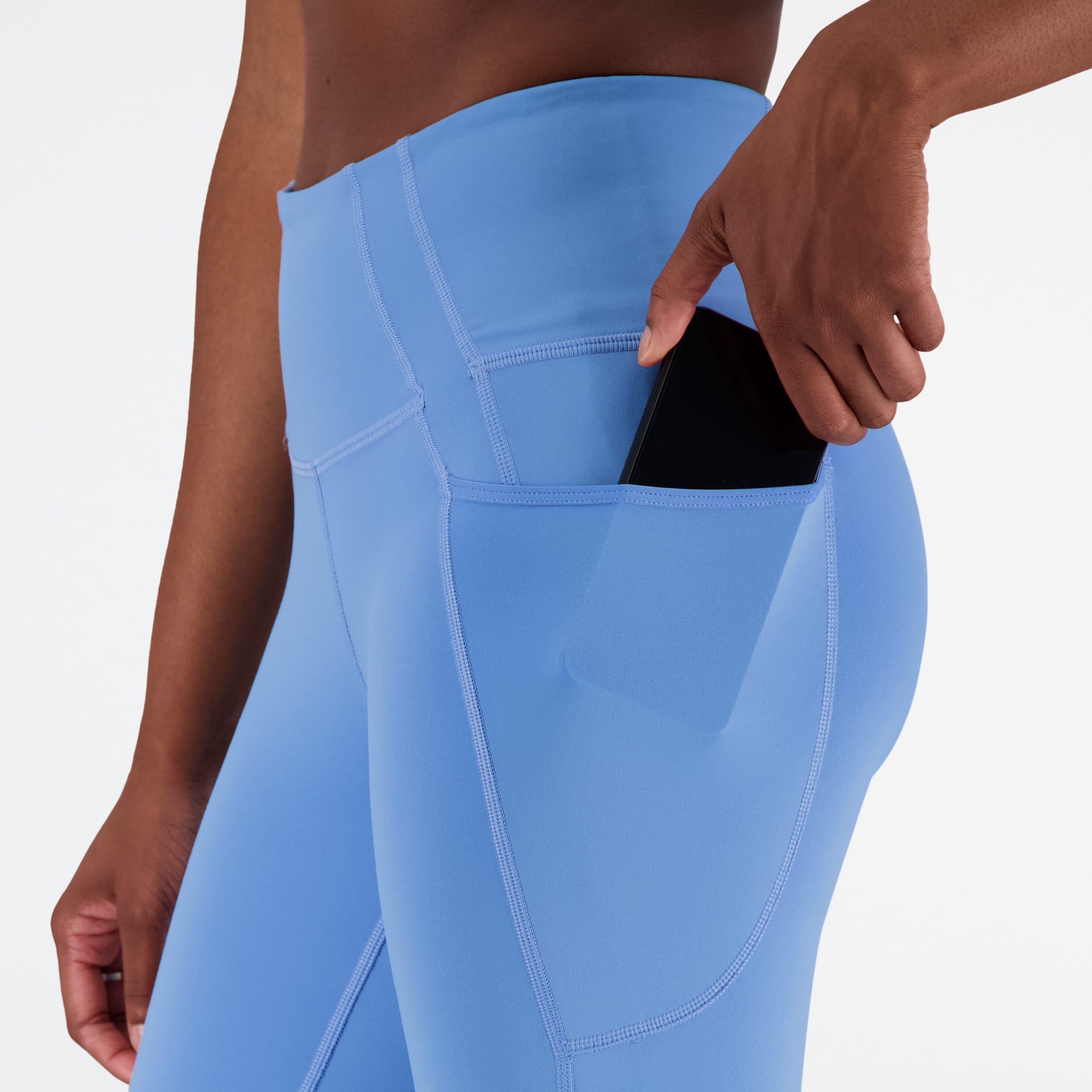 Blue - New Balance - Shape Shield 7/8  High Rise Pocket Tights - 5