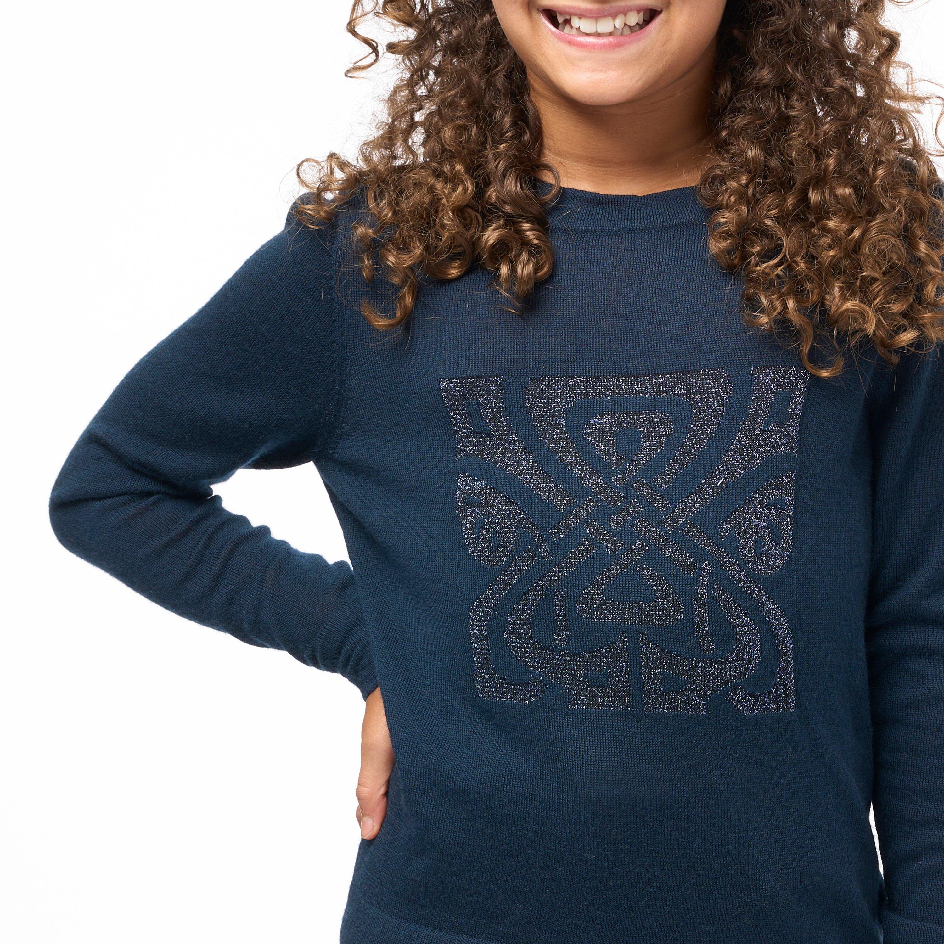 Navy - Biba - Junior Girls Biba Merino Logo Jumper - 3