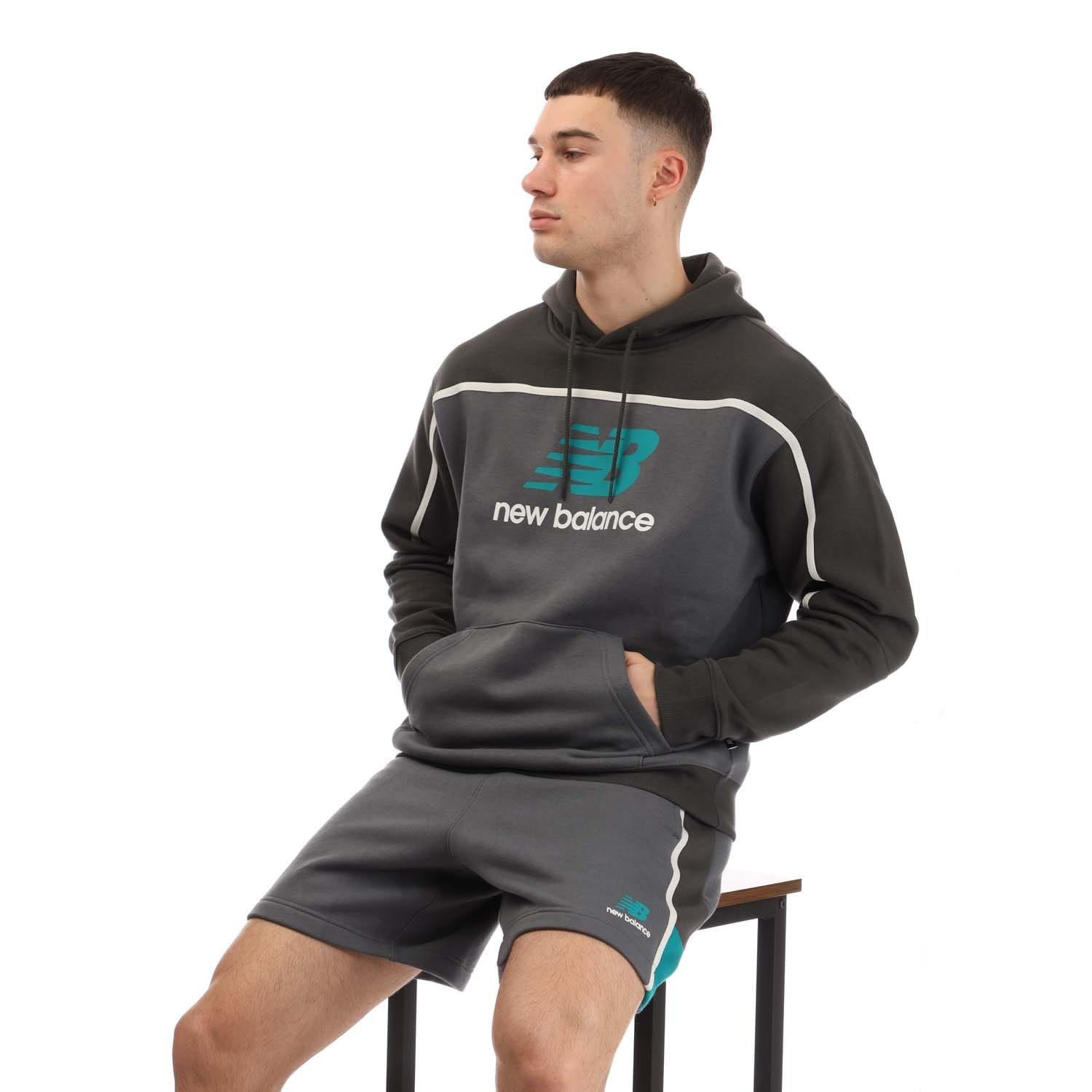 Grey - New Balance - Classic Fleece Hoodie - 4