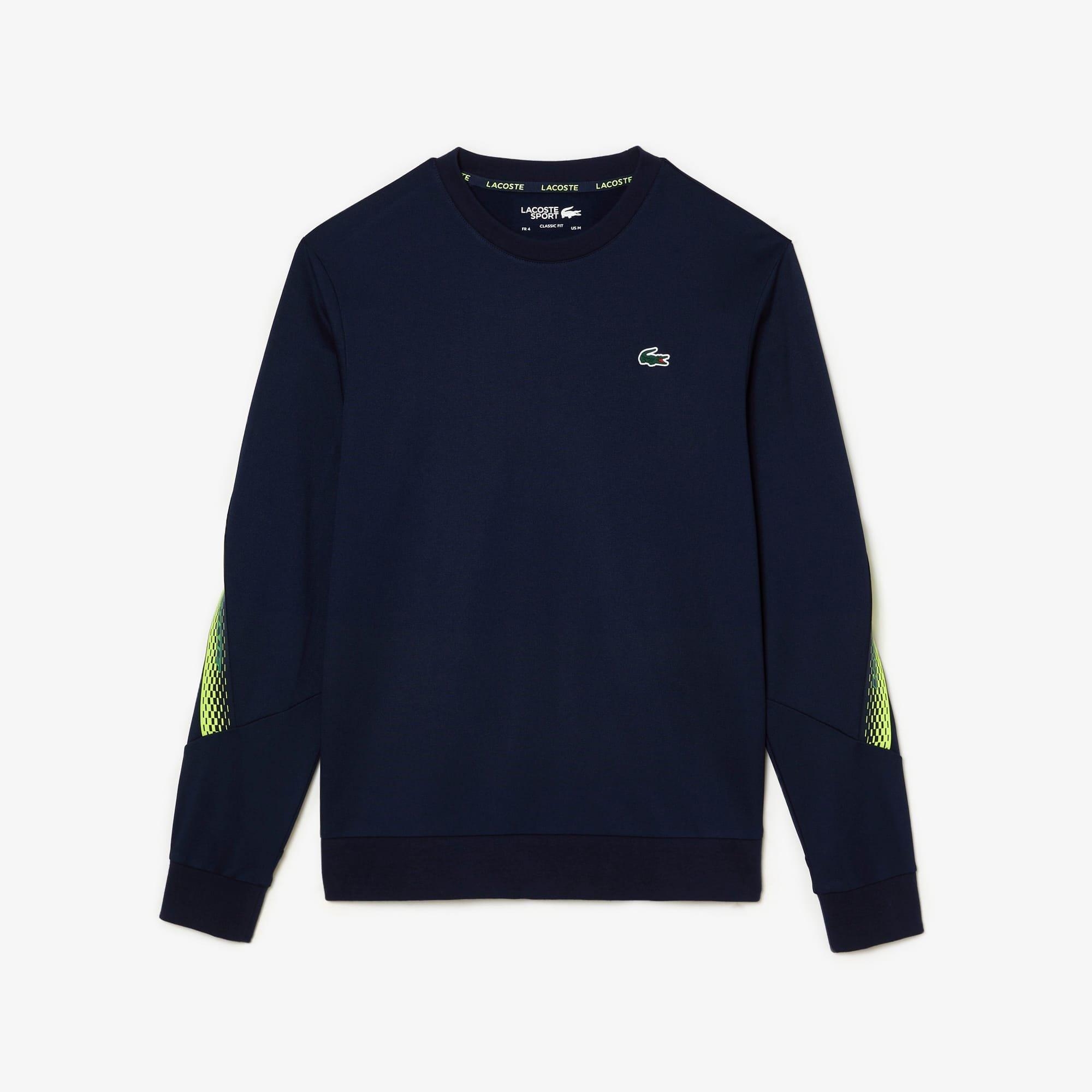 Blue - Lacoste - Tennis Classic Fit Logo Stripe Sweatshirt - 1
