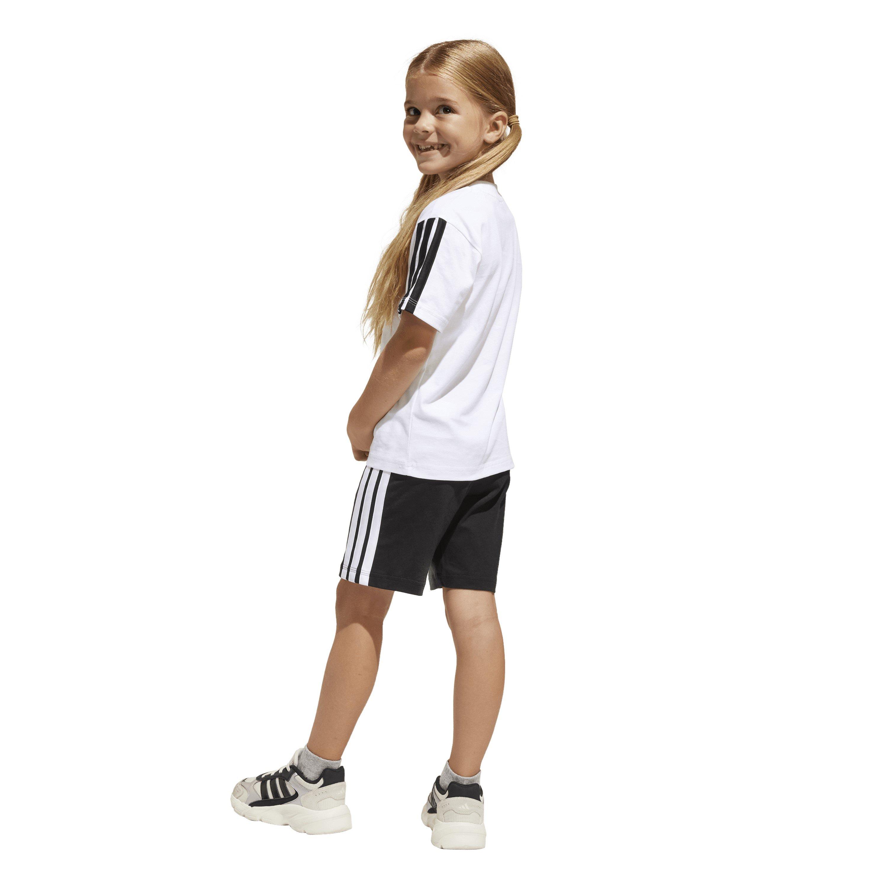Blanco/Negro - adidas - 3 Stripe Essentials Tee Set Infants - 5