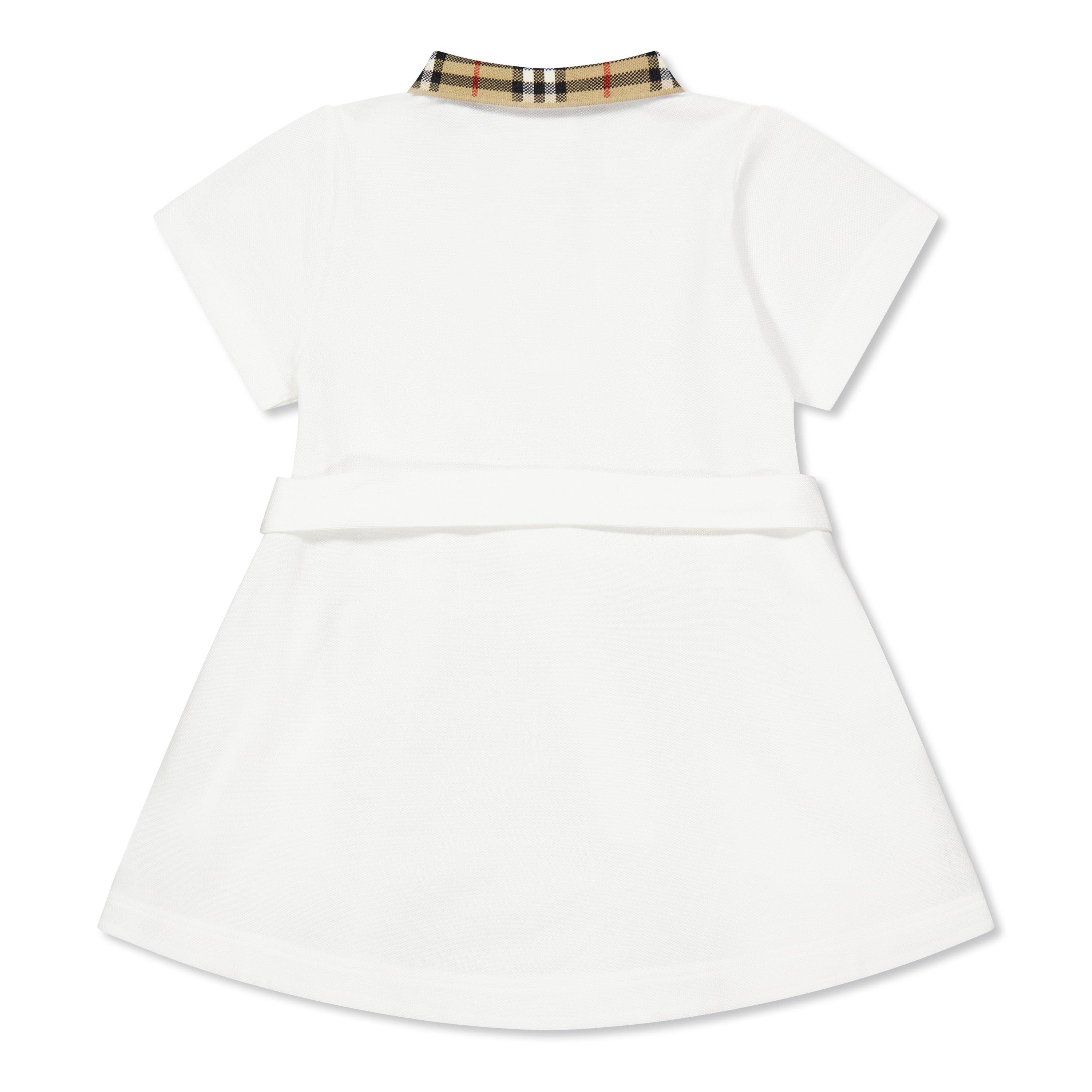 White A1464 - Burberry - Juniors Check Astrid Polo Dress - 2