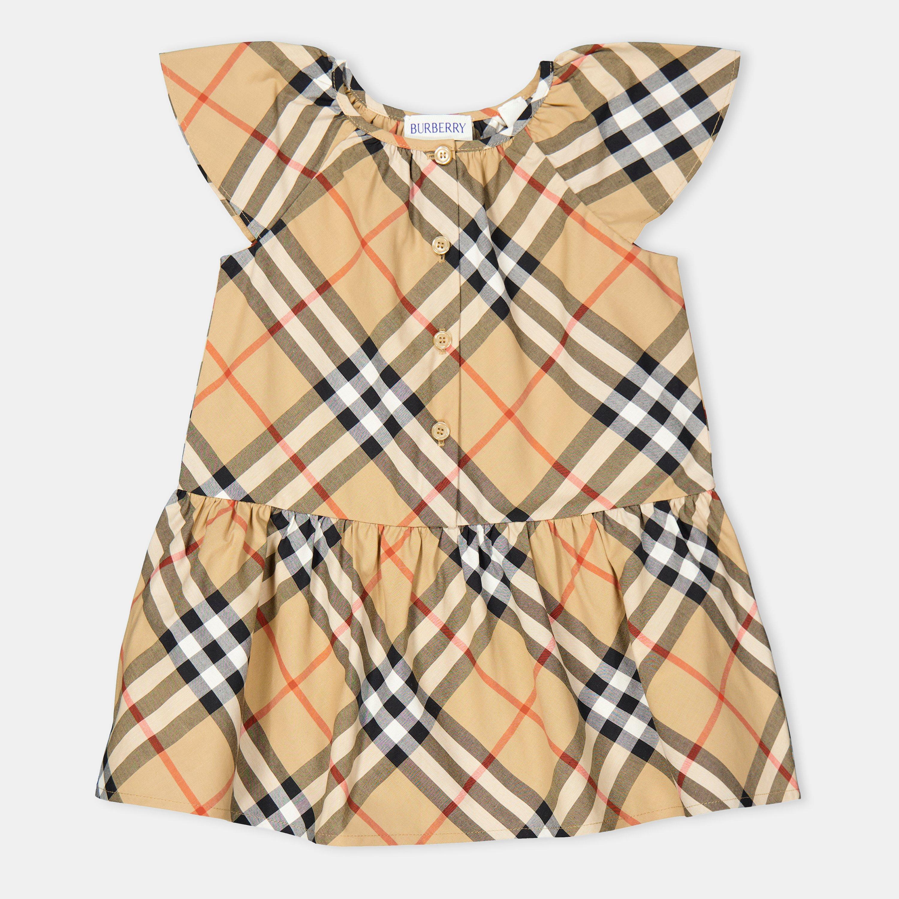 Sand B9368 - Burberry - Kids' Talley Check Smock Dress - 1