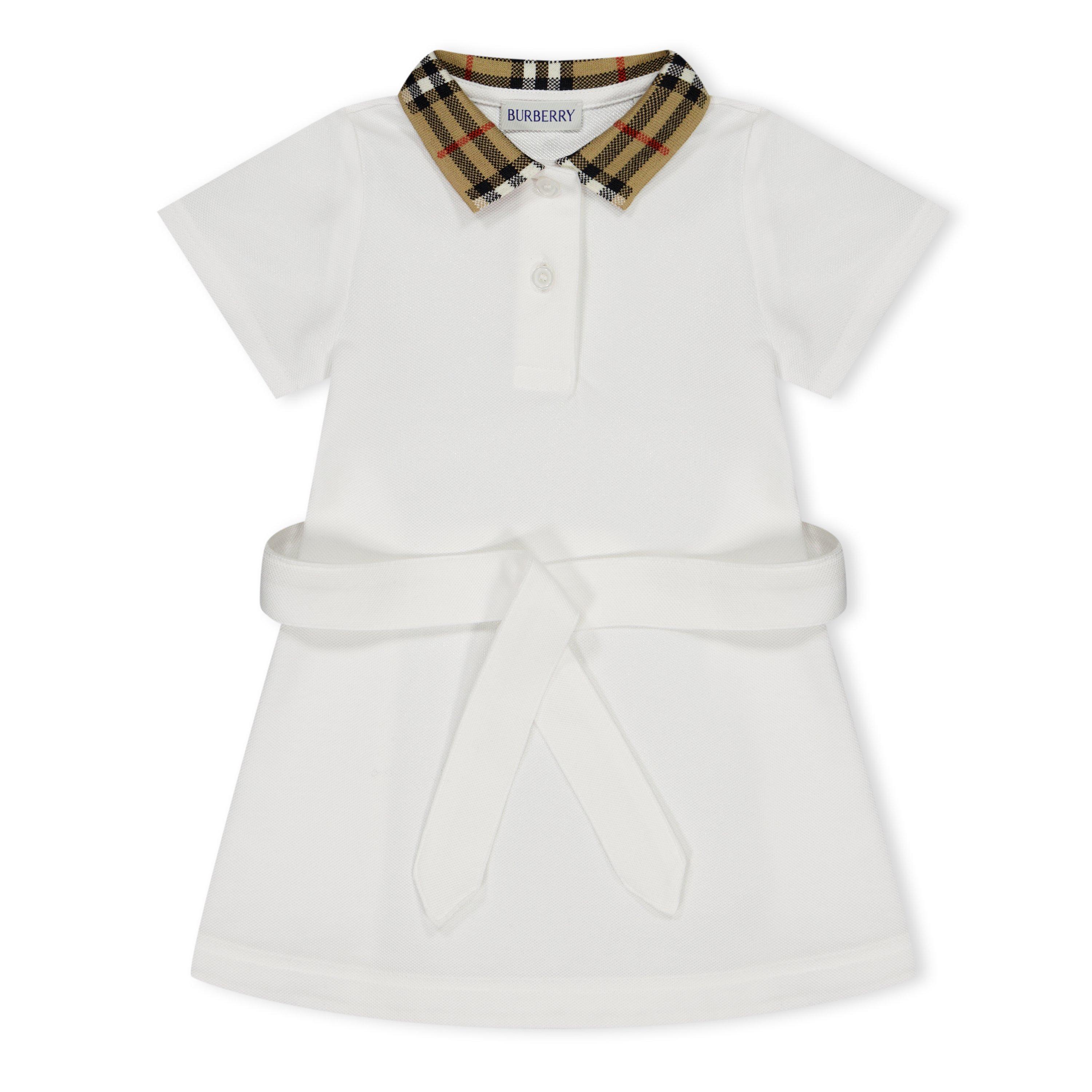 White A1464 - Burberry - Infant Girls' Check Astrid Polo Dress - 1