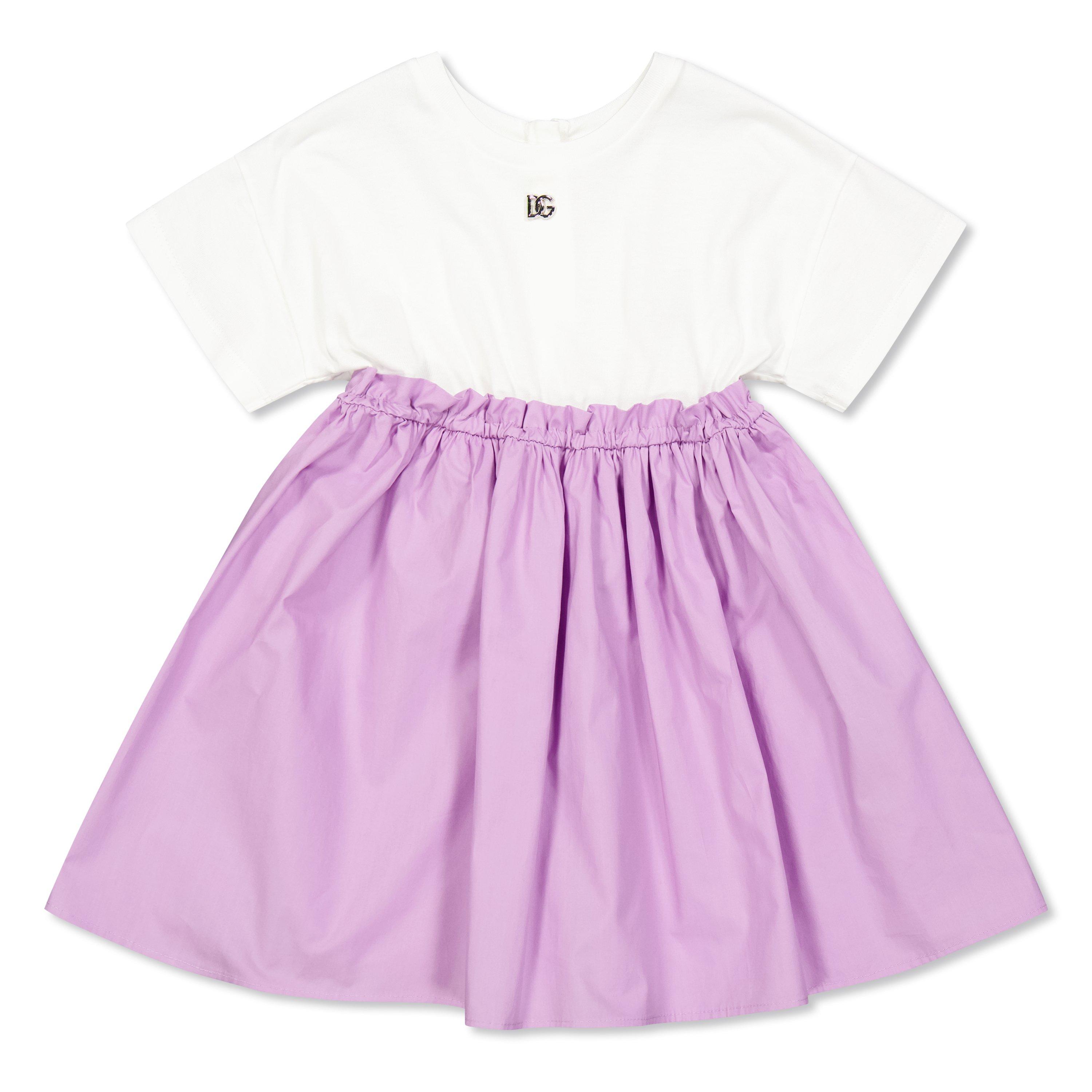 Dolce and Gabbana Logo Dress Juniors - Wht Purp S9000 - Size 10Y