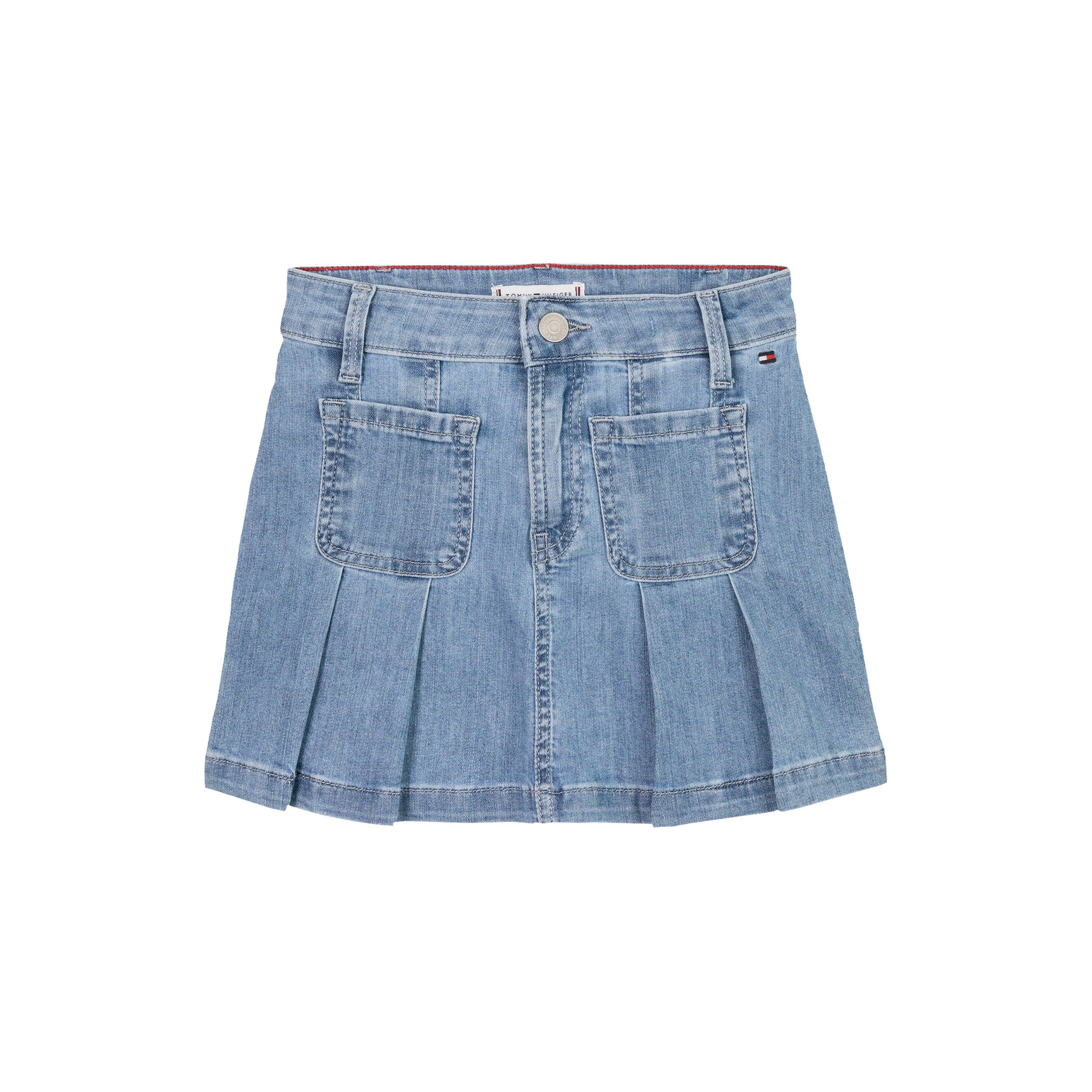 Tommy Hilfiger Girls Kids' Pleated Denim Skirt - Drapey 1Aa - 14Y