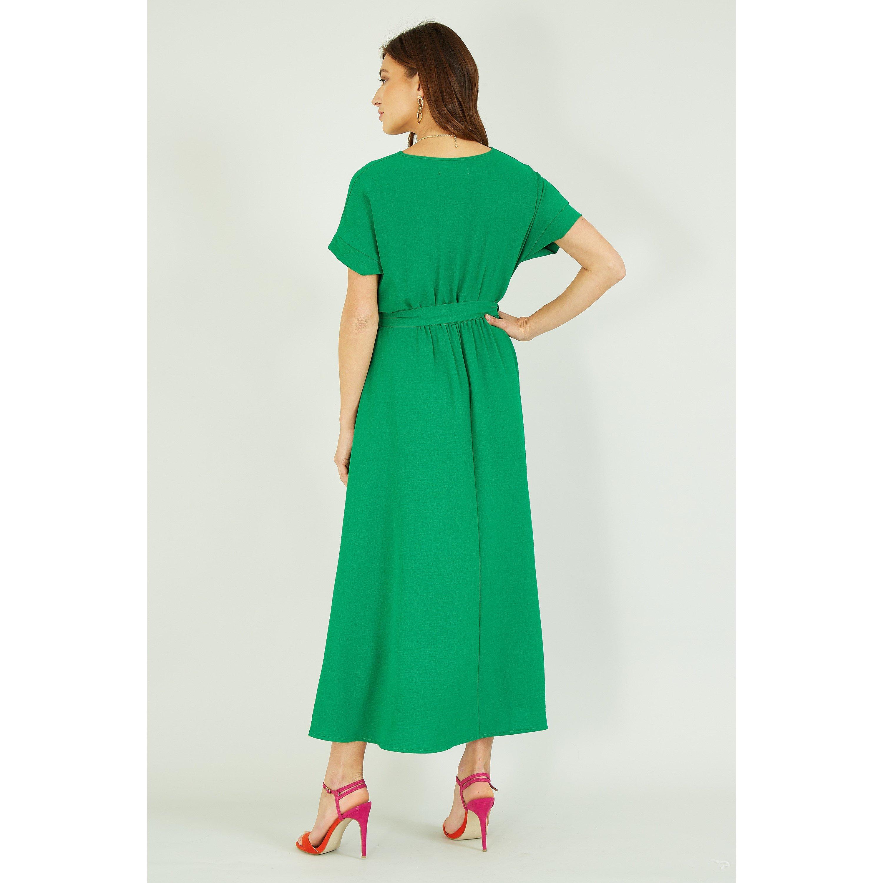 Bright Green - Mela London - Green Kimono Sleeve Midi Dress - 2