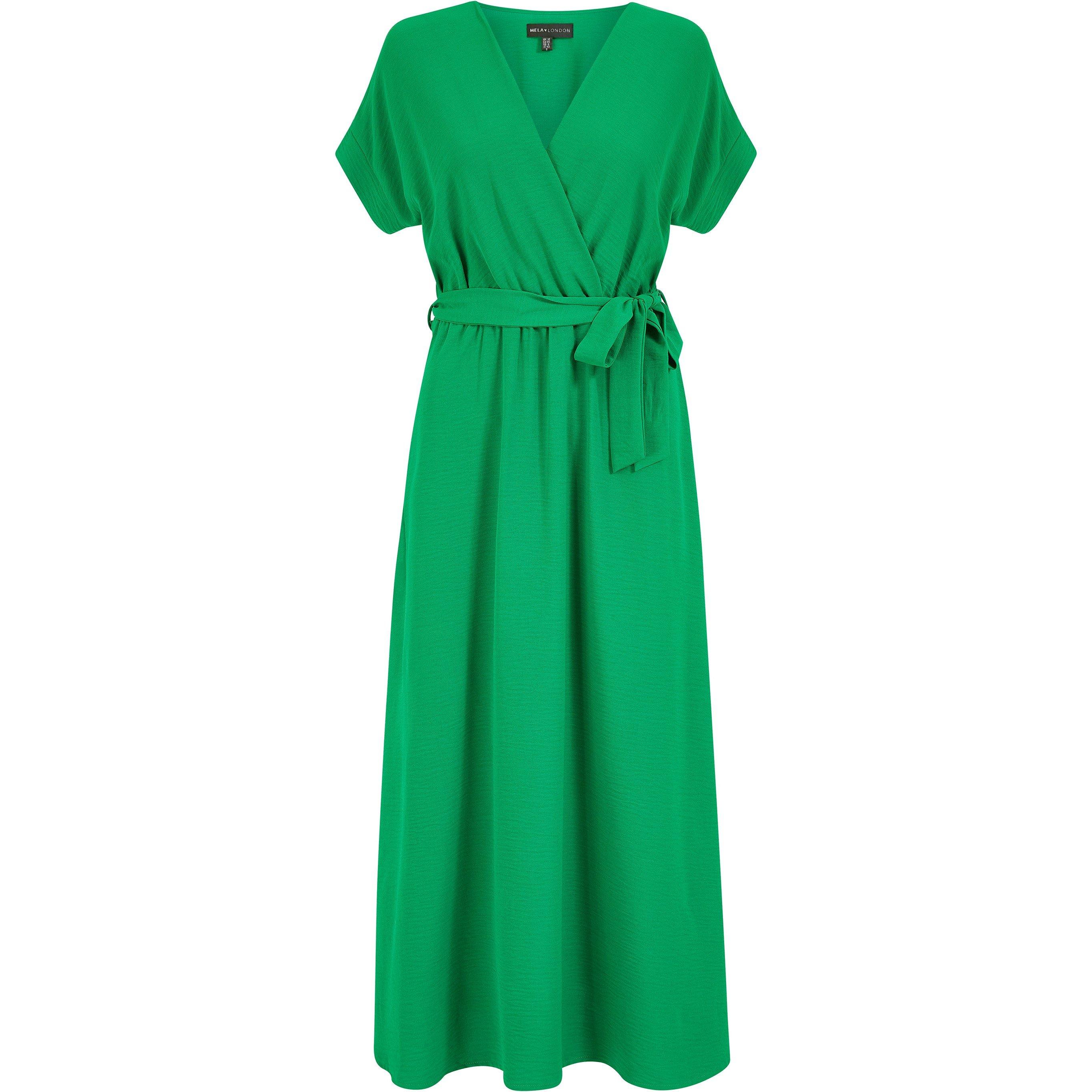 Bright Green - Mela London - Green Kimono Sleeve Midi Dress - 3