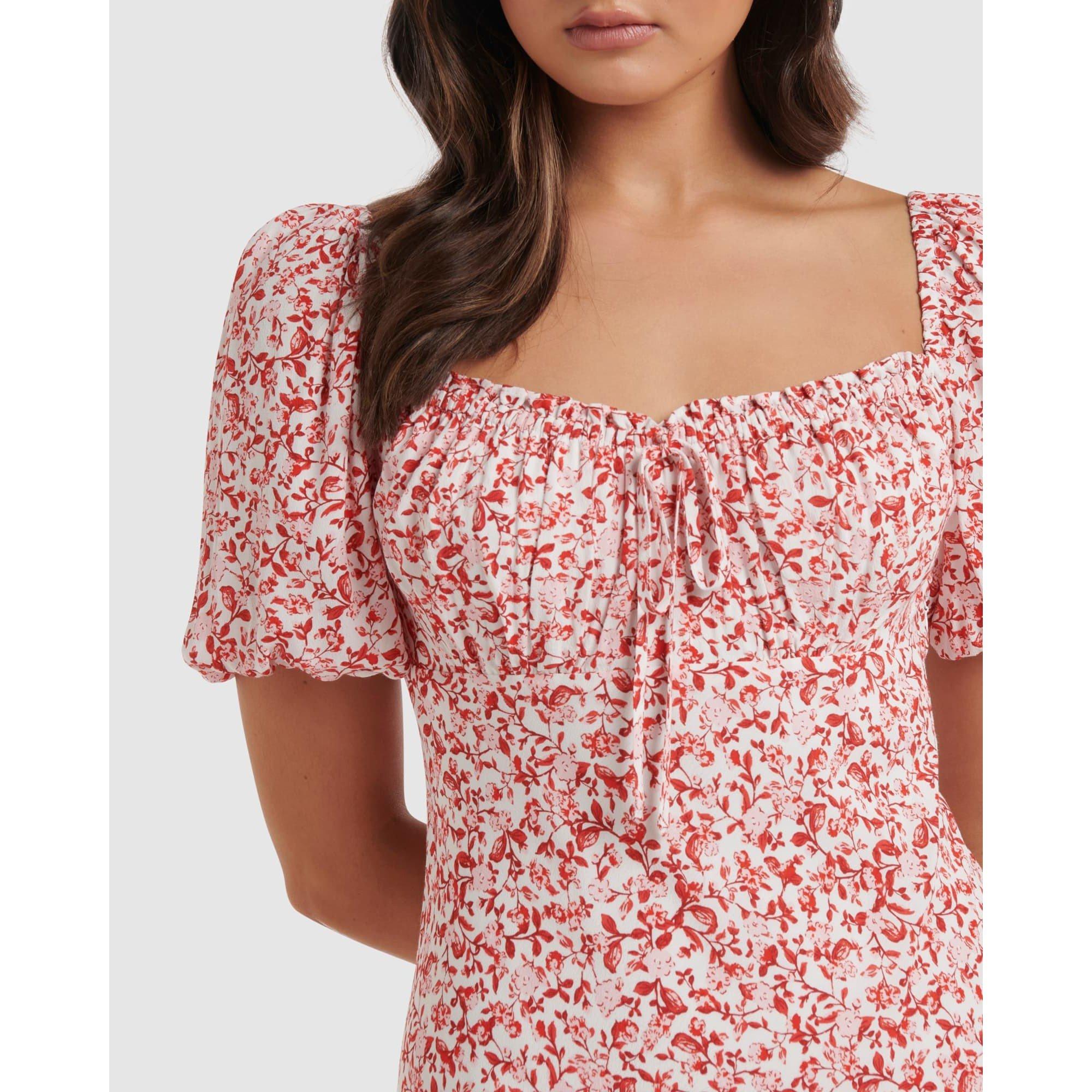 Red Westbury Di - Forever New - Lorelai Ruched Front Midi Dress - 3