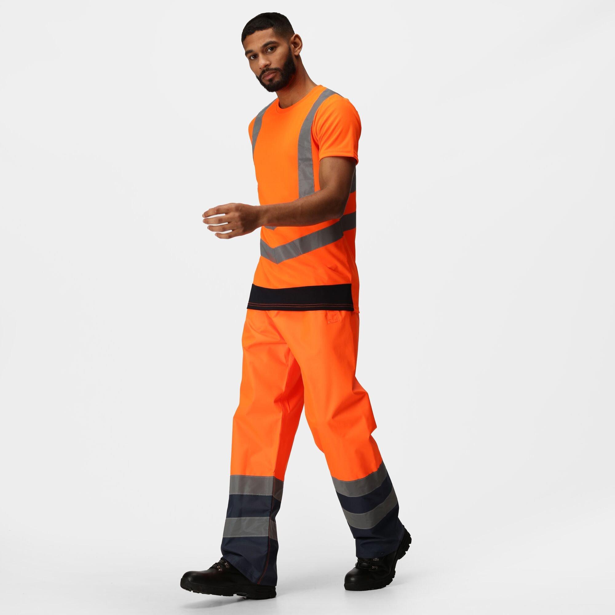 Orange/Navy - Regatta - Mens Hi-Vis T-Shirts - 3