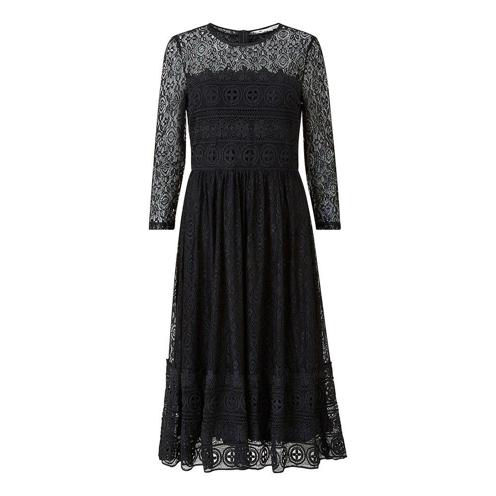 Black - Yumi - Black Lace Skater Dress - 4