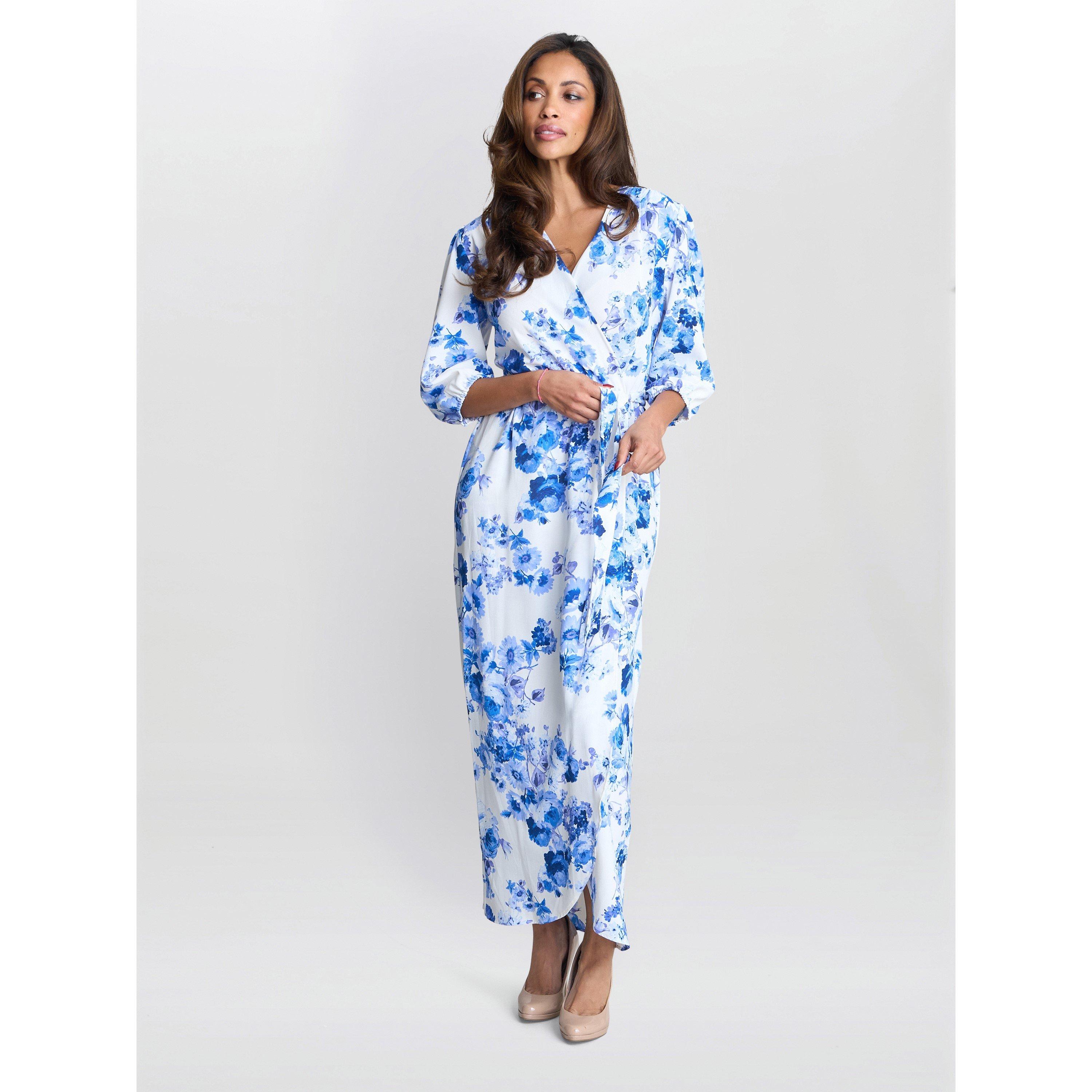 Blue - Gina Bacconi - Karen Floral Print Maxi Dress - 1