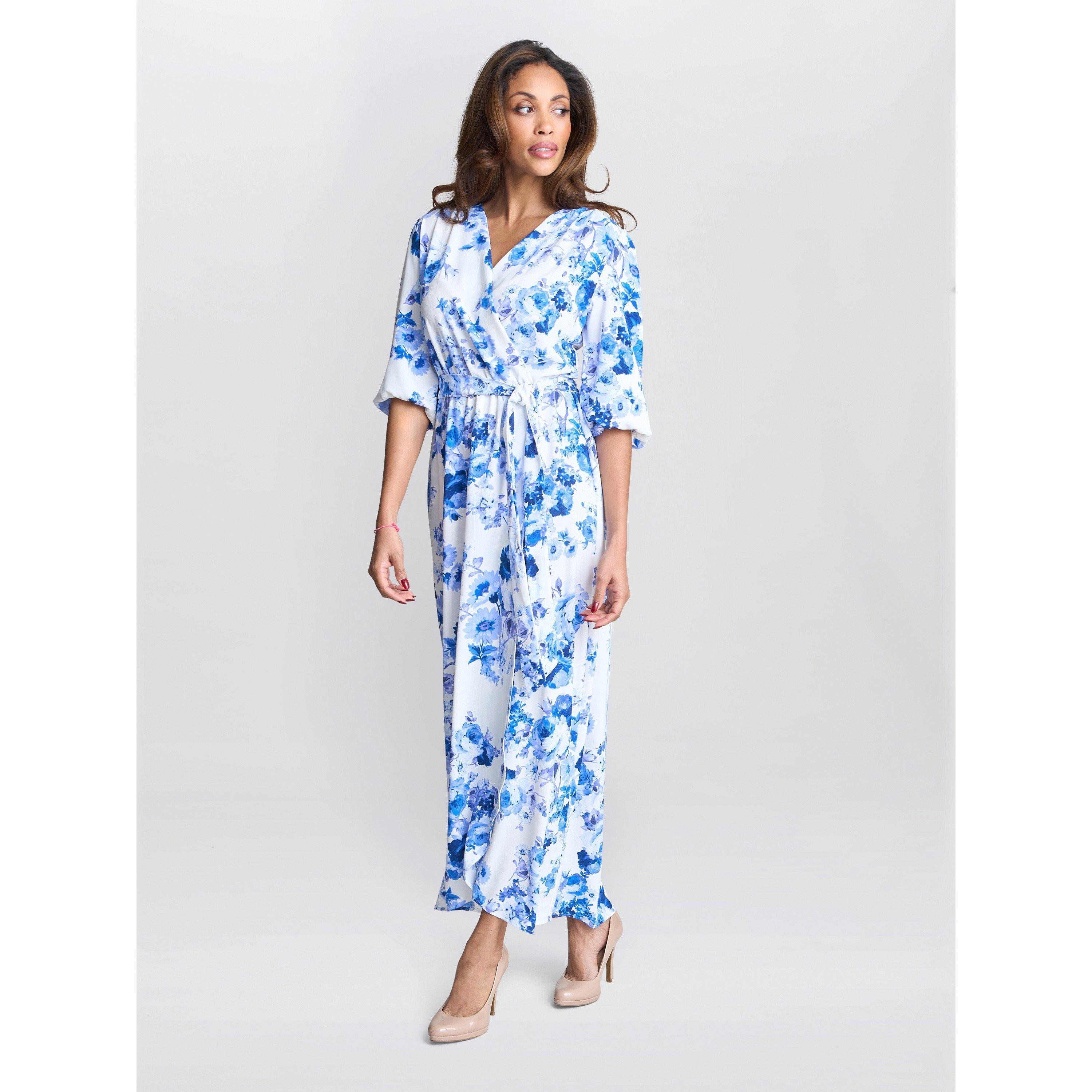 Blue - Gina Bacconi - Karen Floral Print Maxi Dress - 3
