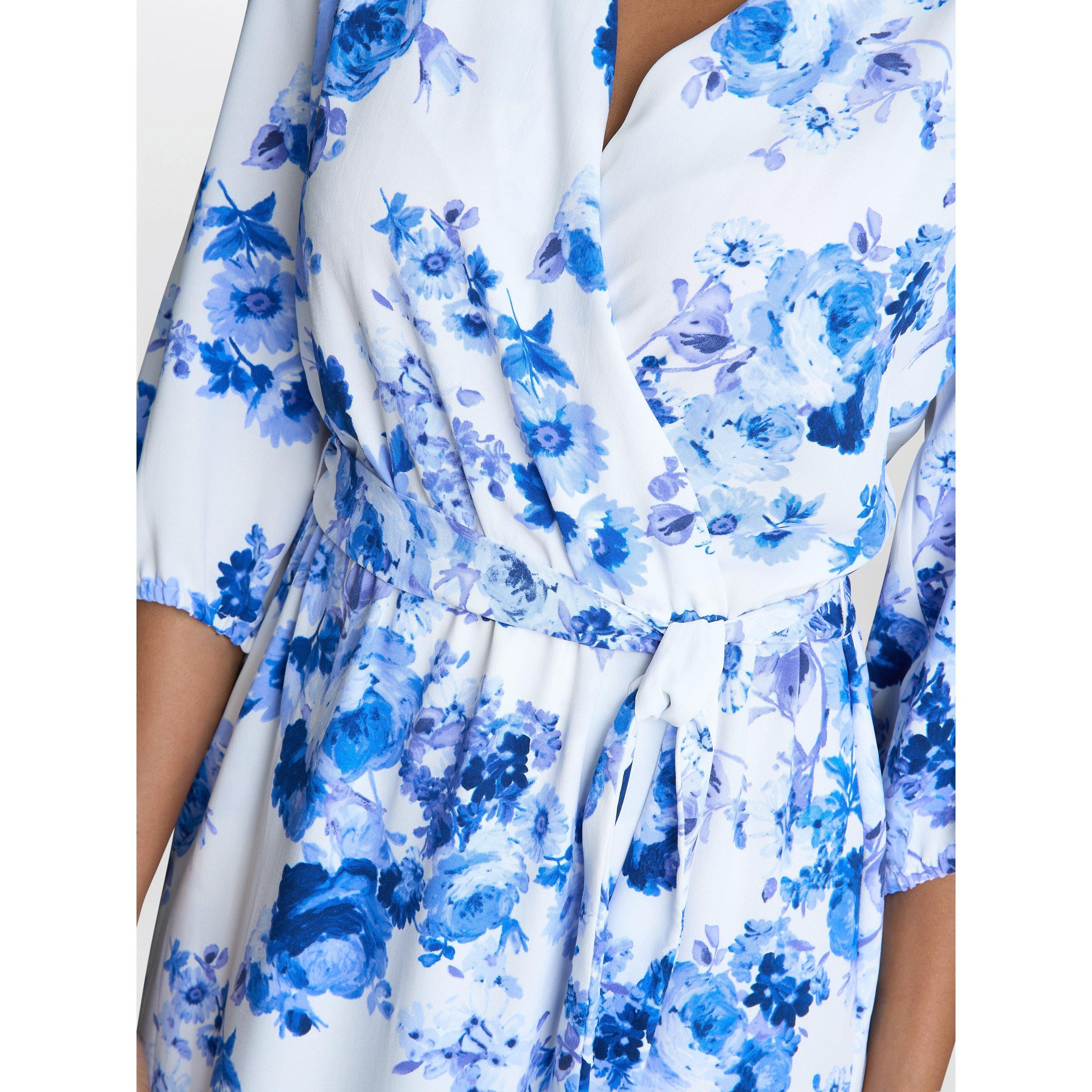 Blue - Gina Bacconi - Karen Floral Print Maxi Dress - 5